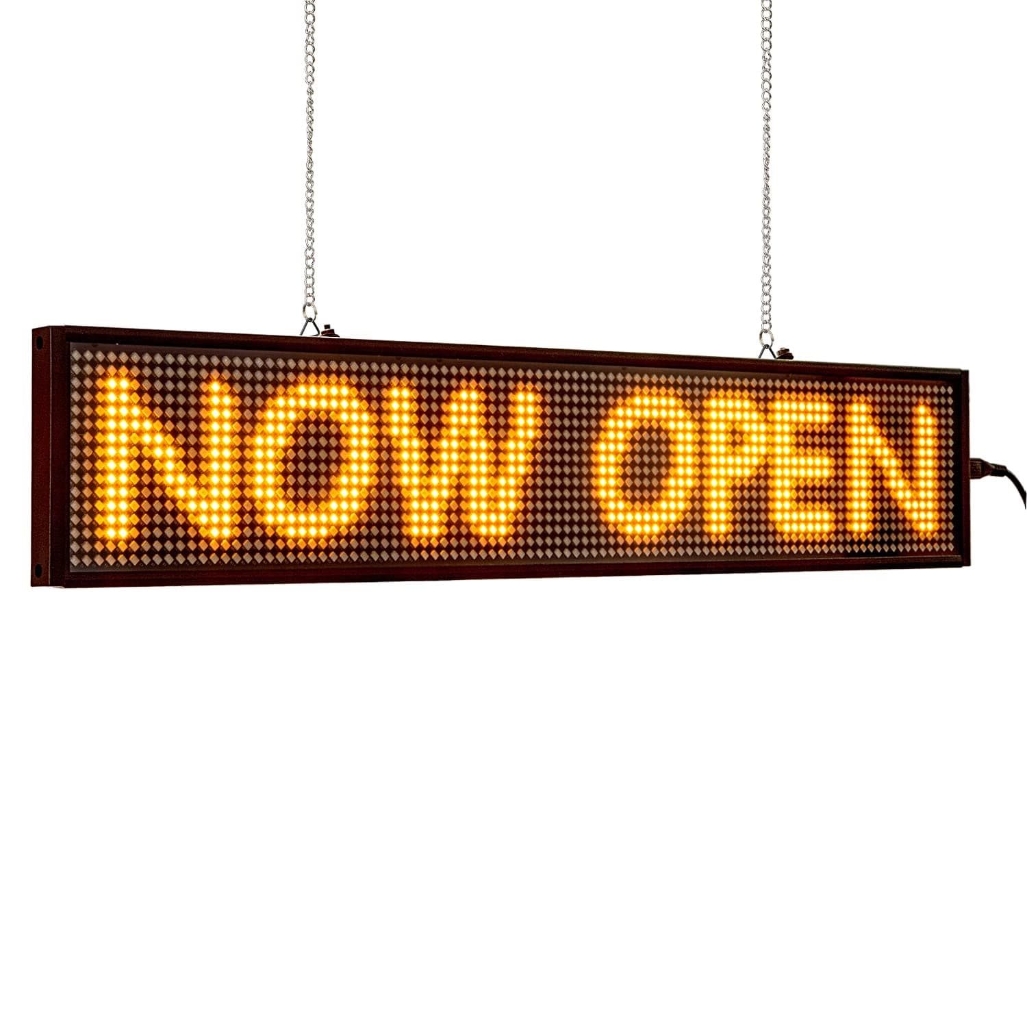 Leadleds Ultra-thin Design P5mm 16X96 Pixels SMD LED Programmable Scrolling Message Sign Board, PC Software Change Messages (Amber)