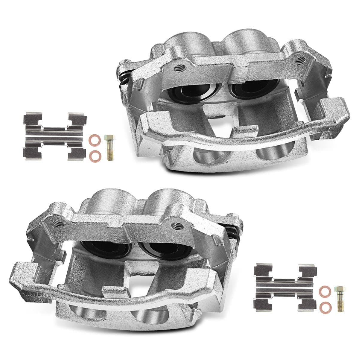 A-Premium Disc Brake Caliper Assembly with Bracket Compatible with Select Jeep Models - Commander 2006-2010, Grand Cherokee 2005-2010, Sport Utility - Front Driver and Passenger Side, 2-PC Set
