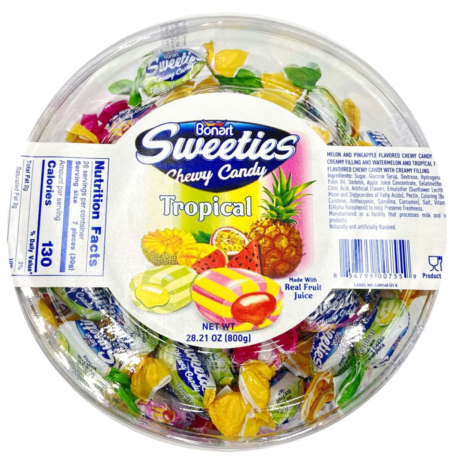 Bonart Tropical FRUIT CHEWY CANDY Sweeties DAMLA 800GR Halal, 28.21 ounces