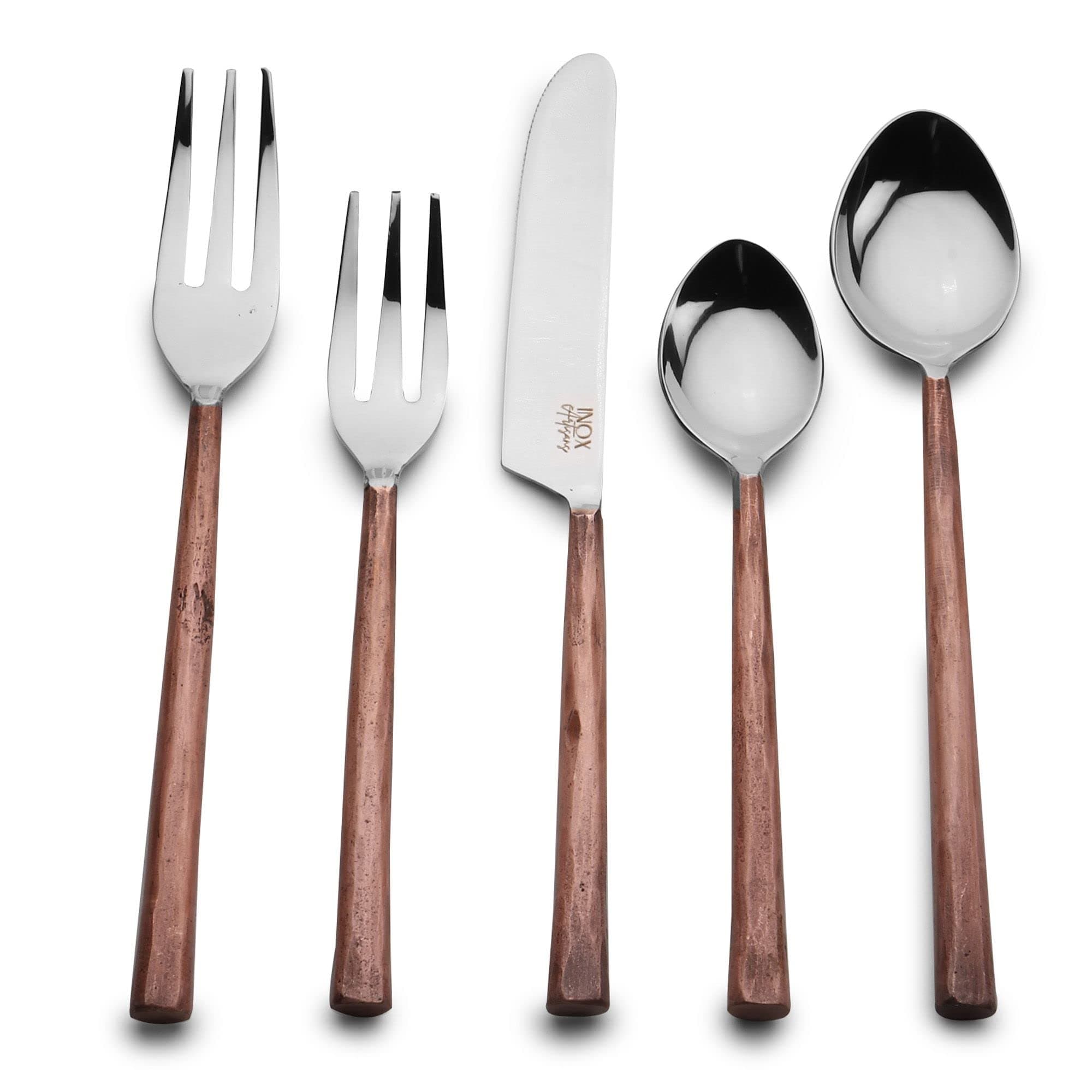 Inox Copper Antique Sundance Design 5-piece Flatware Set