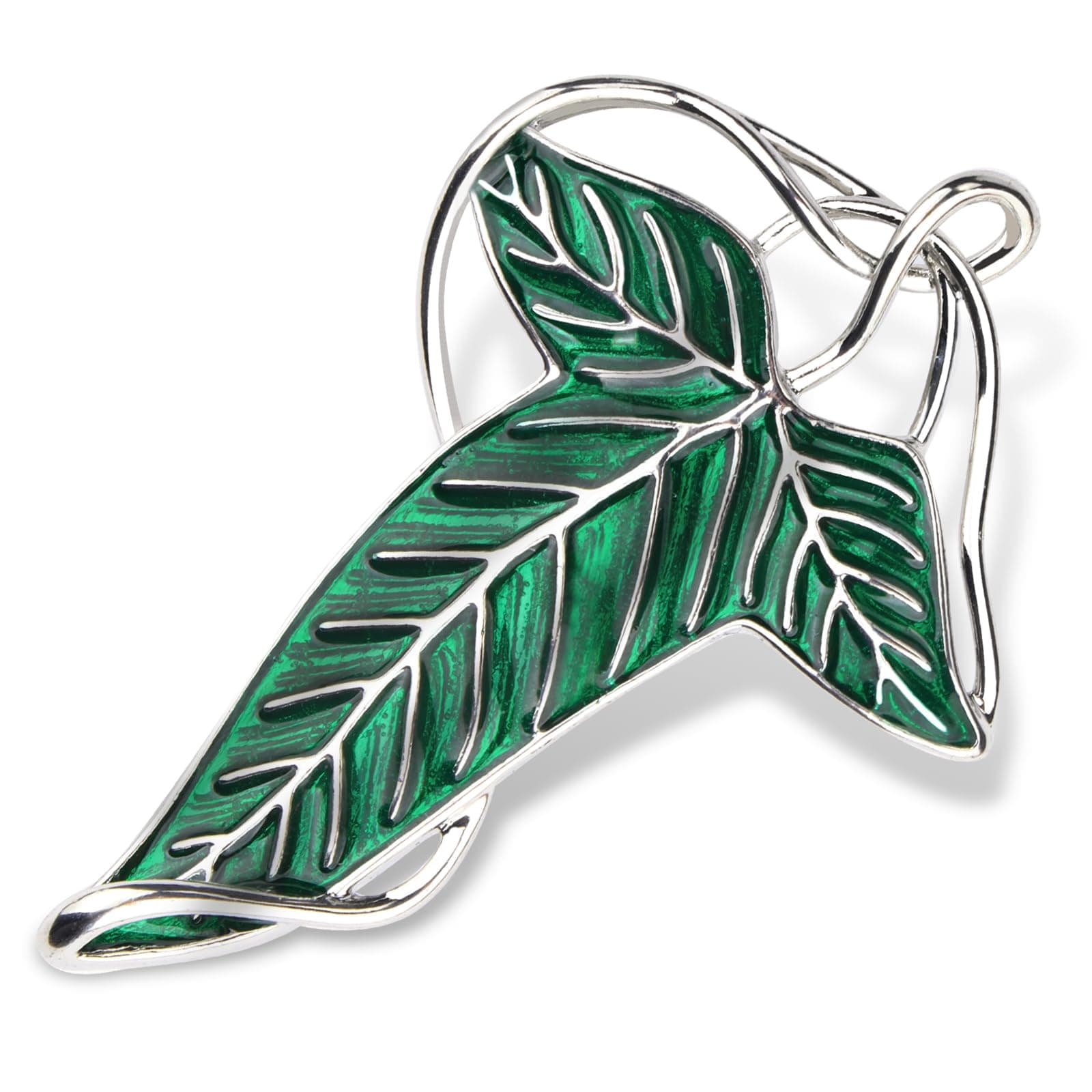 Elegance Elven Green Tree Leaf Enamel Pin,Cloak Clasp Brooches Elven Keepsake Pin for Luck and Mystery – Perfect for Christmas Festive Attire and Cosplay Jewelry