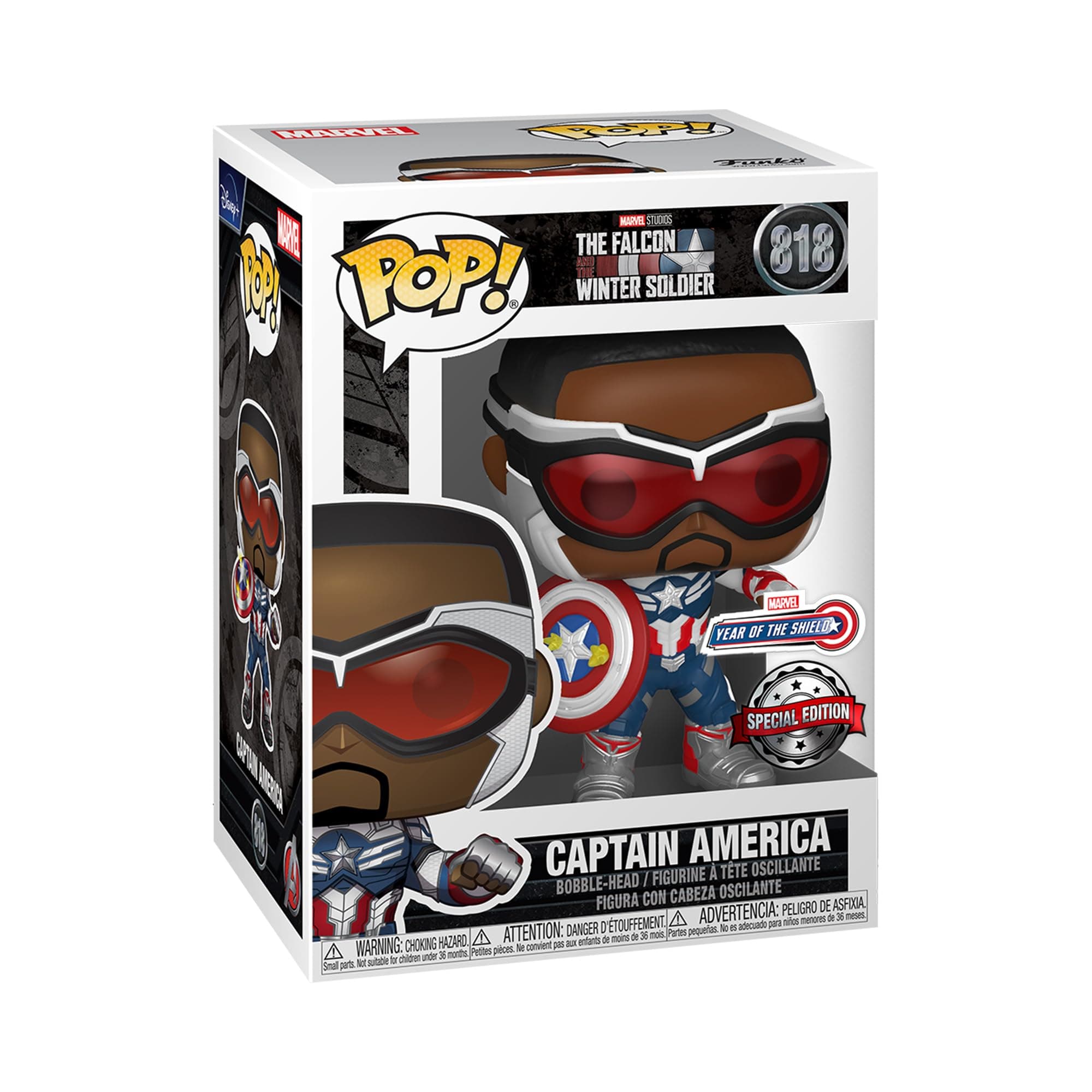 Pop! Marvel: Year of The Shield - Captain America (Sam Wilson) with Shield, Amazon Exclusive