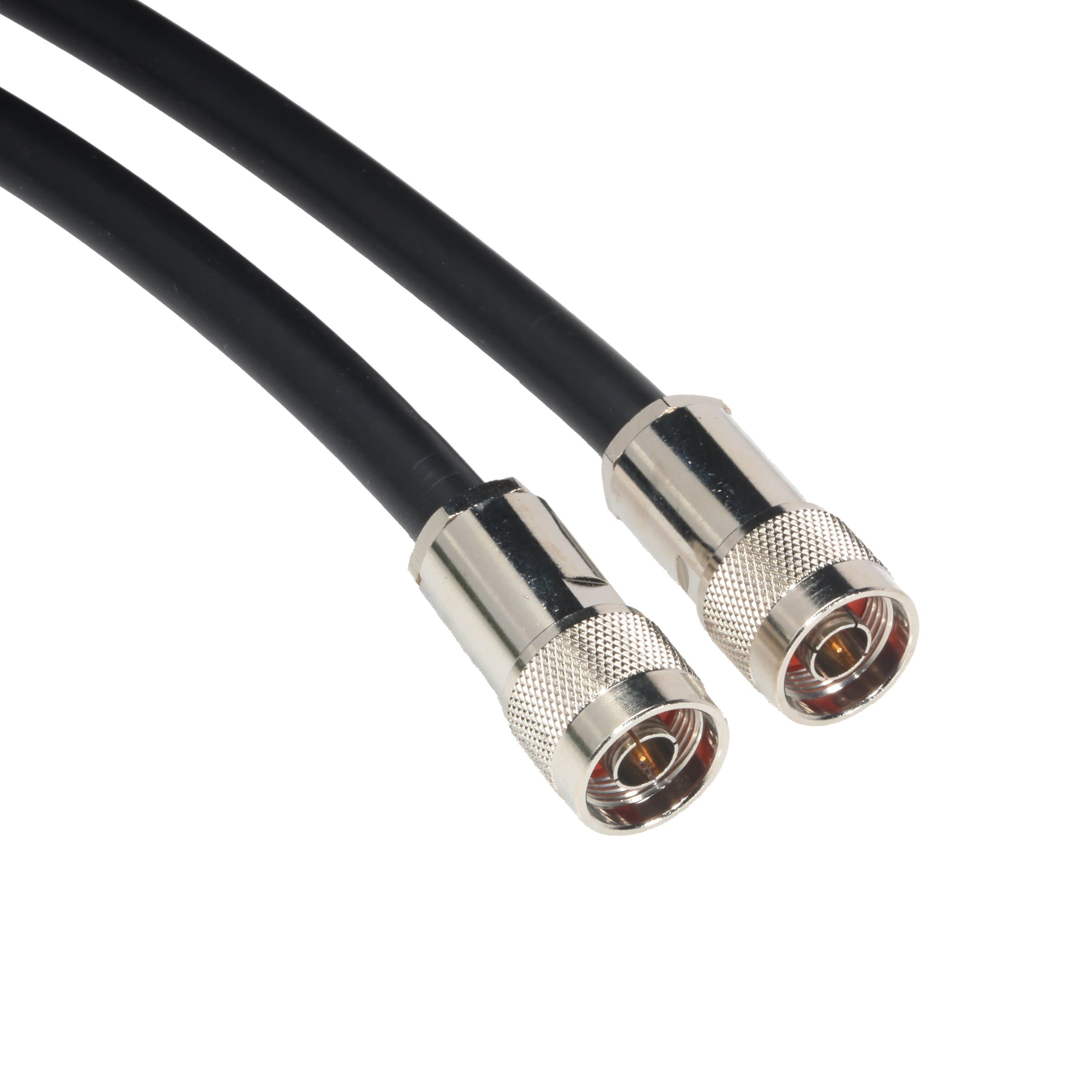Amphenol CO-213NTYPEX2-005 Black RG213 Low Loss Coaxial Cable, Type N Male to Male, 5'