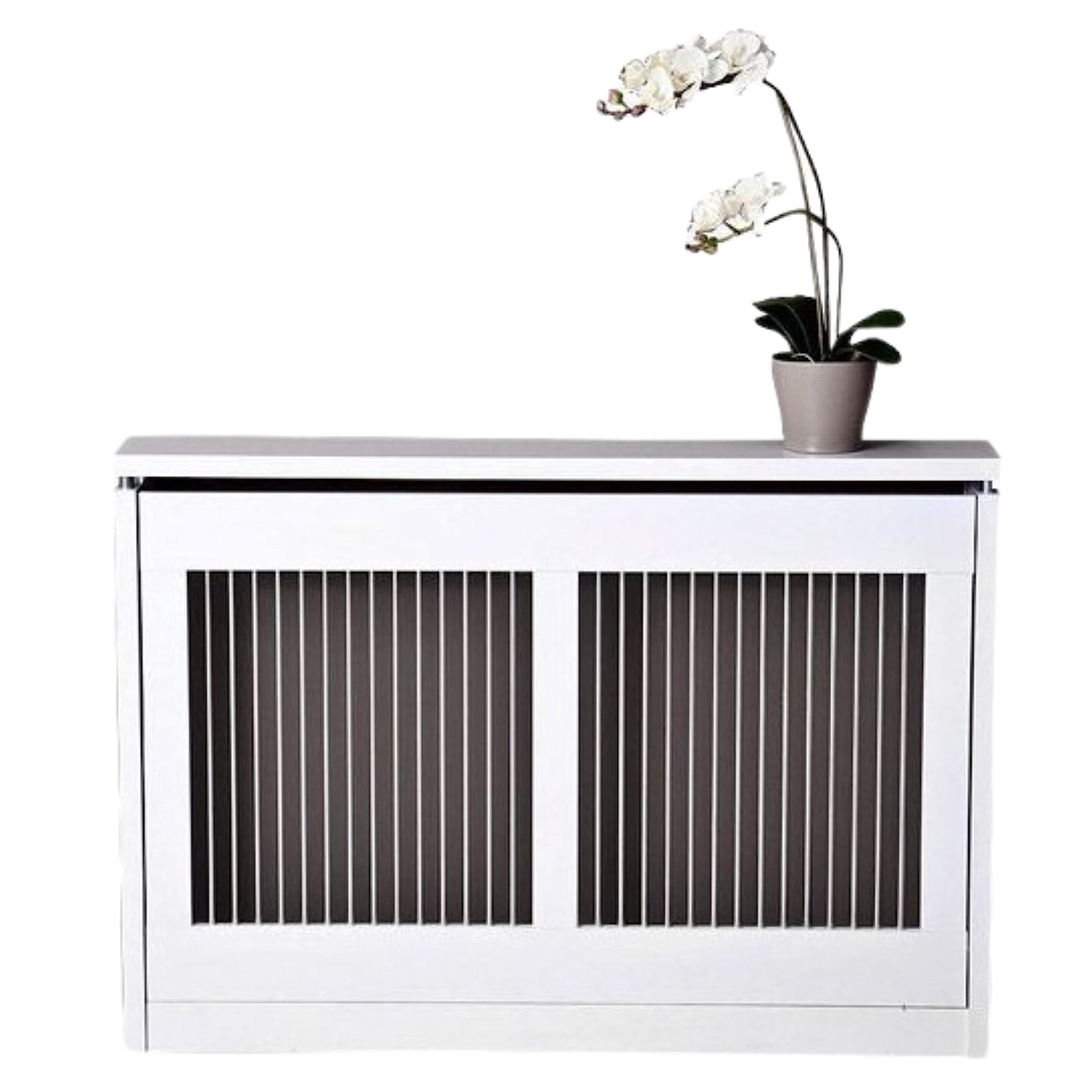 Topkit - Covers radiator of modern design with aluminum poles, of 120cm wide, made of 30 / 16mm thick, color white