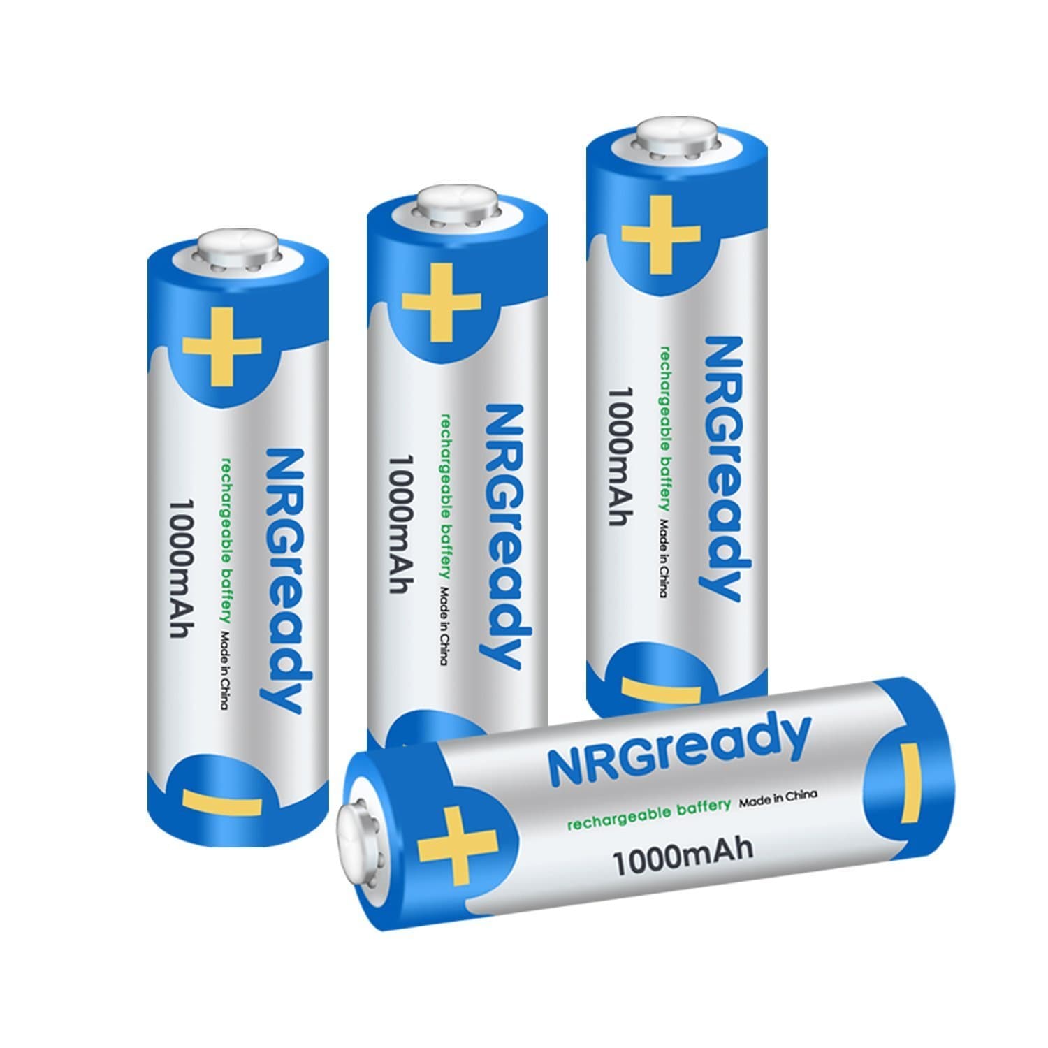 NRGready AAA 1000mAh Rechargeable Batteries High Capacity Ni-MH Pre-charged Batteries (4-Pack)