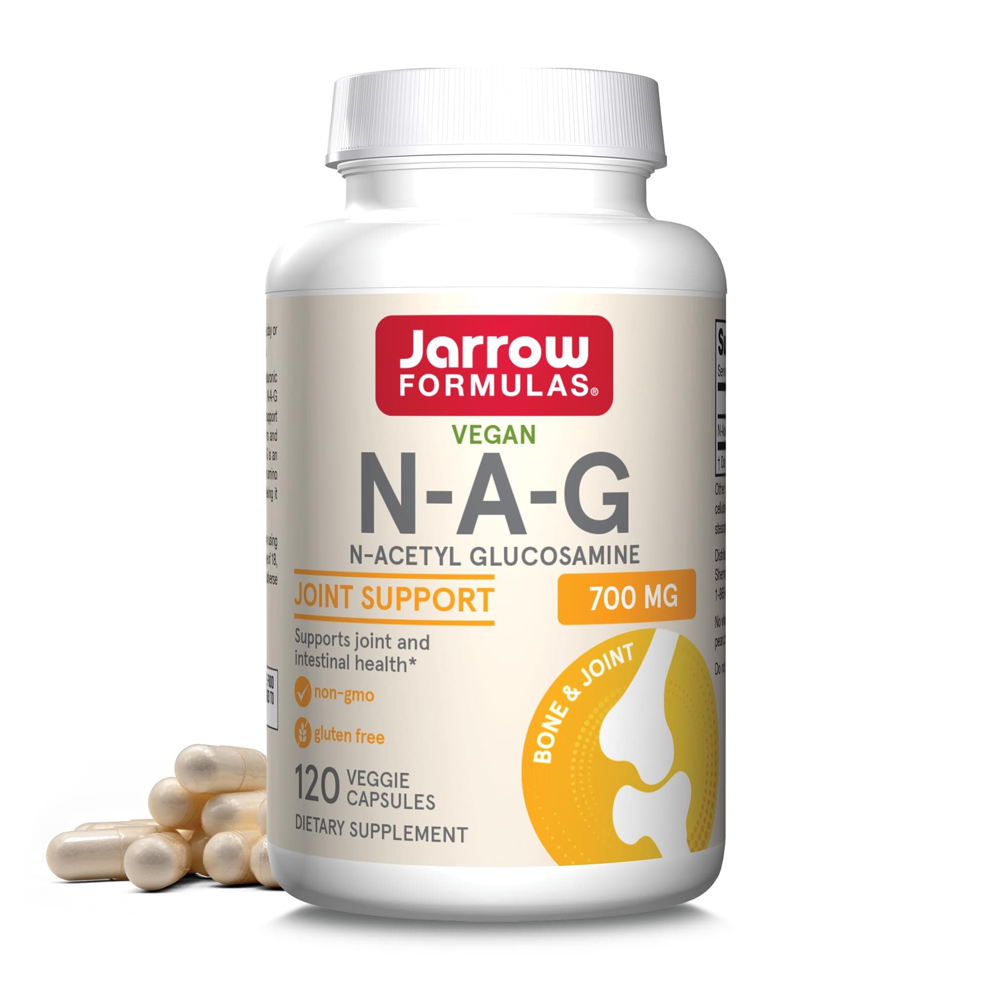 N-A-G 700 mg - 120 Veggie Caps - N-Acetyl Glucosamine - Versatile Form of Glucosamine - Supports Joint & Intestinal Health - Up to 120 Servings