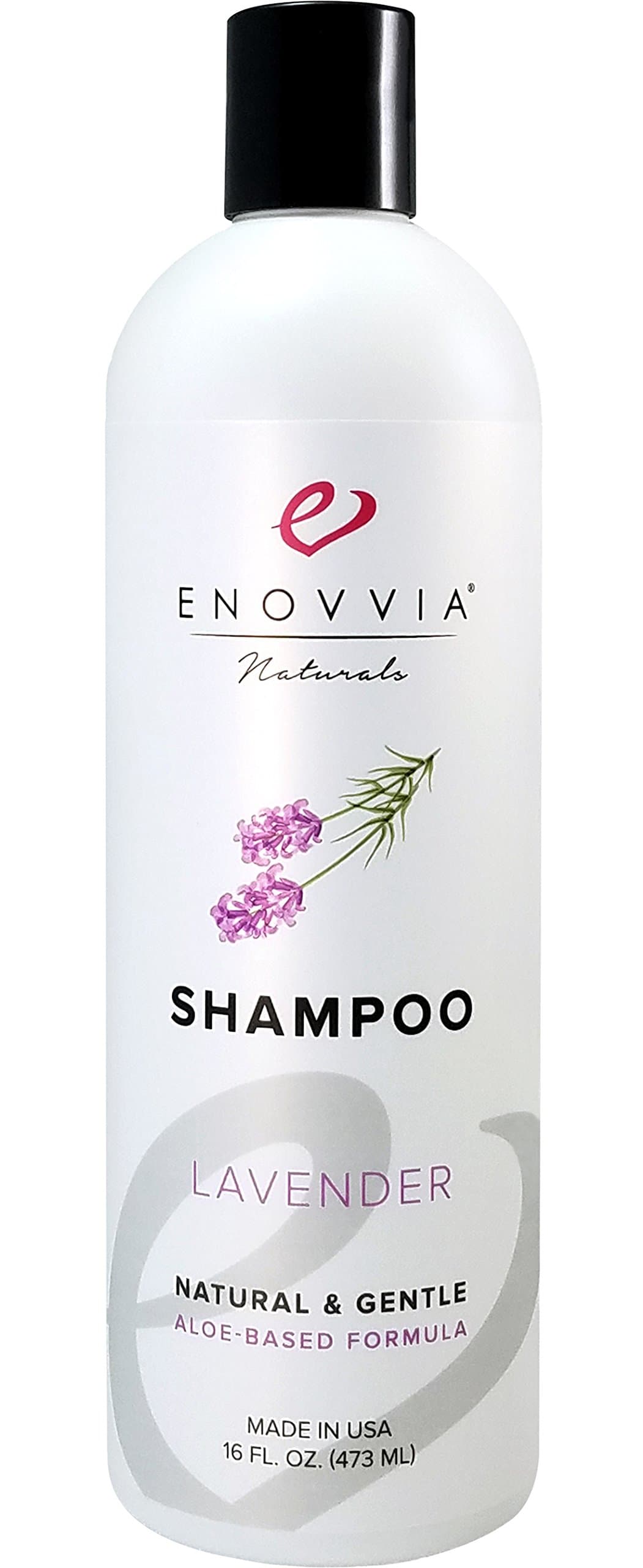Enovvia Sulfate-Free Natural Lavender Shampoo with Argan Oil, Lightly Scented with All-Natural Essential Oil, SLS-Free, 16 Ounces