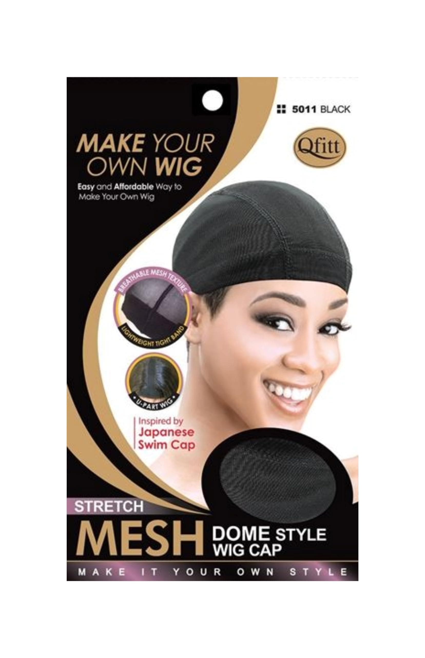 Mesh Dome Style Wig Cap by Qfitt 5011 Black