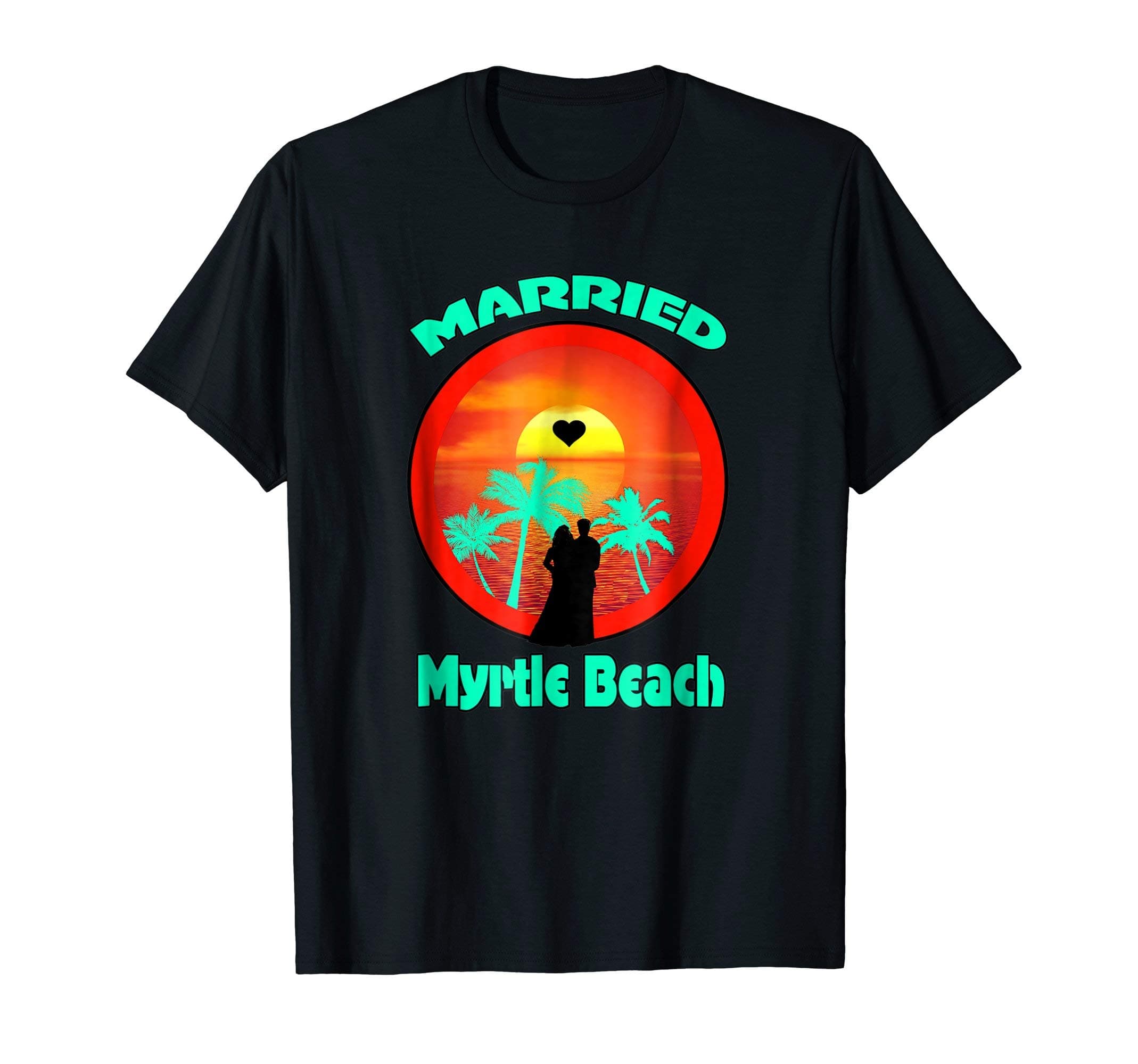 MARRIED MYRTLE BEACH BRIDE & GROOM WEDDING HONEYMOON SHIRTS