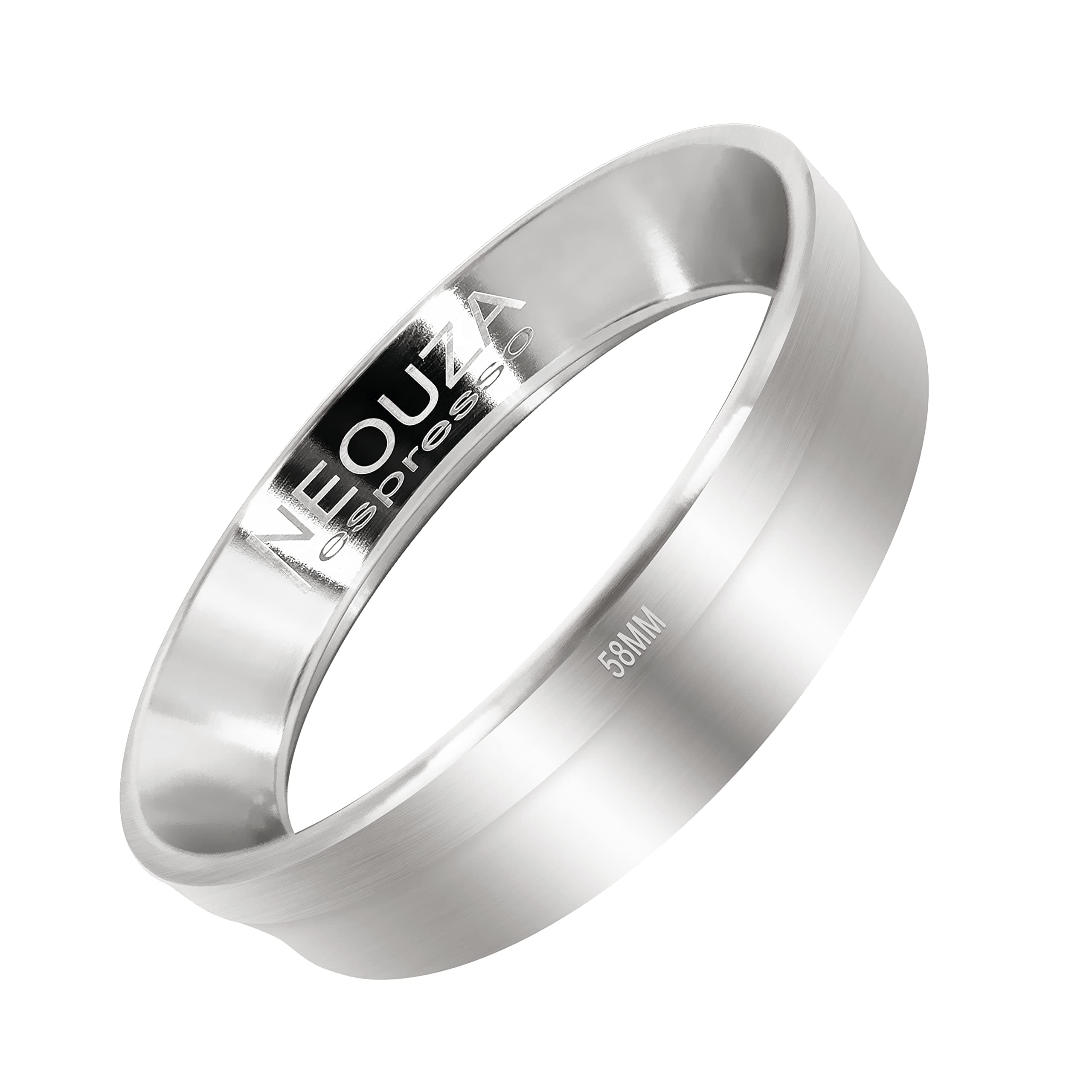 NEOUZA Espresso Dosing Funnel Ring Stainless Steel Compatible with Coffee Machine Portafilter for Tamping (58mm)