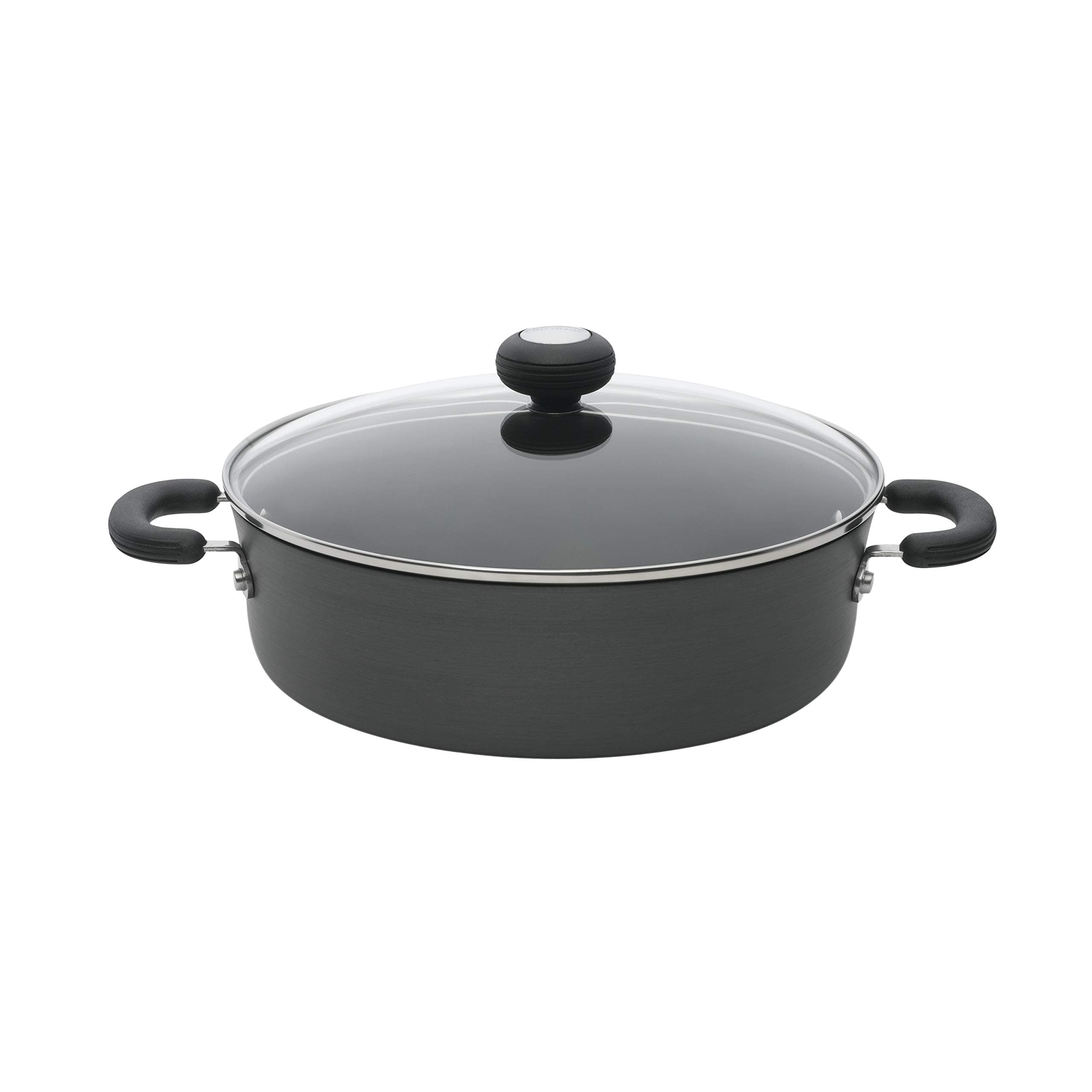 Circulon Hard-Anodized Nonstick 4-Quart Covered Casserole, Black