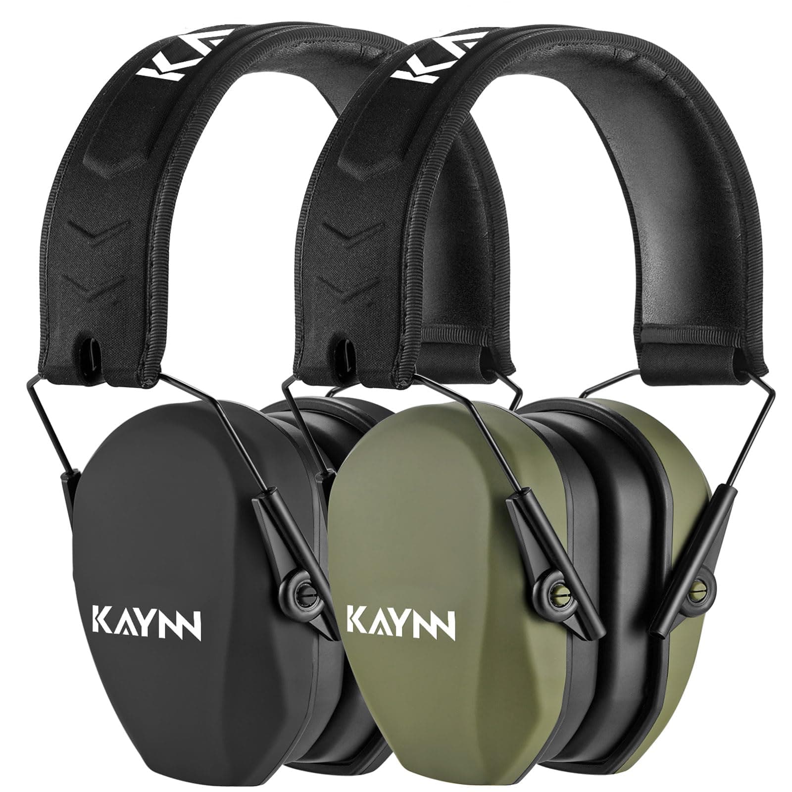 KAYNN 018 Ear Protection 2 Pack Hearing Protection for Shooting Gun Range 27dB NRR Noise Cancelling Headphones Safety Ear Muffs for Shooting Hunting Mowing