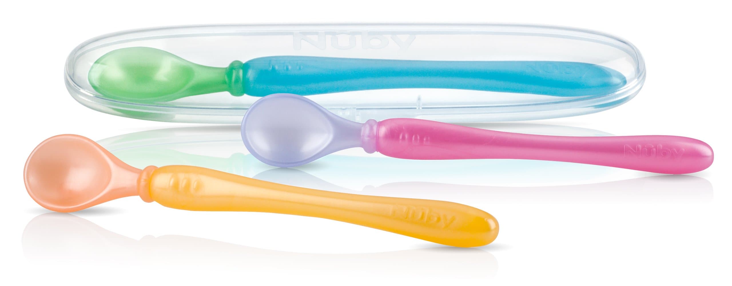 3-Pack Easy Go Spoons and Travel Case, Colors May Vary, 9 Months Plus