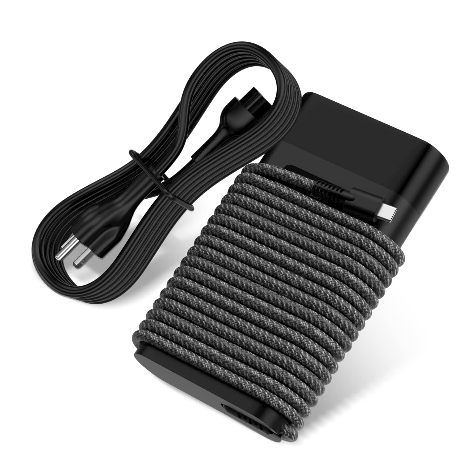 New Slim HP 65W USB C Laptop Charger Replacement for HP Spectre x360, Envy, Chromebook, Elitebook x360, Pavilion, Elite x2 Travel Computer Type C AC Adapter Power Cord Braided