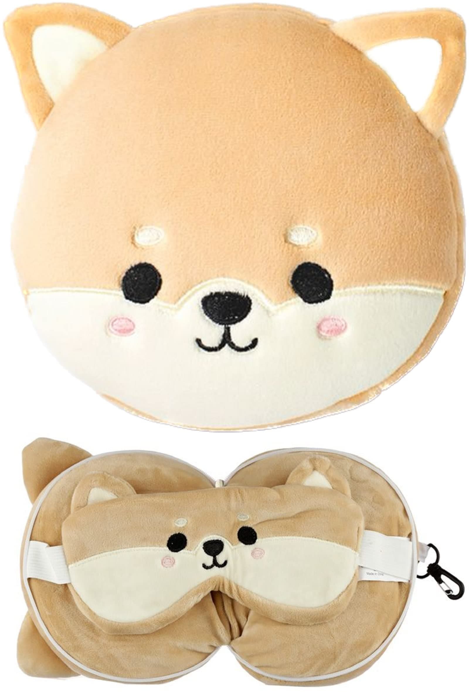 Puckator Relaxeazzz Shiba Inu Dog Travel Pillow And Eye Mask