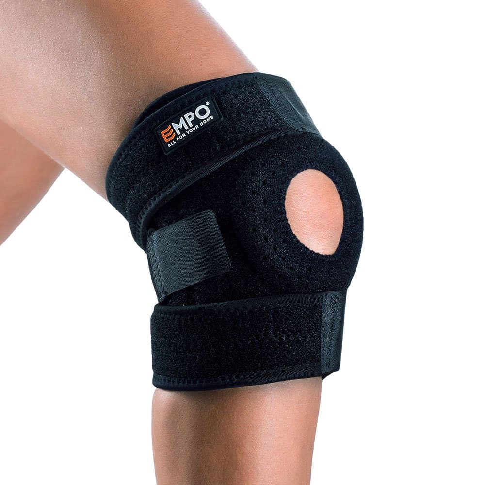 Knee Support with Open-Patella Design for Joint Pain, Sports, Injury Rehabilitation, Adjustable Knee Brace for Men Woman with 3 Straps, for Knee Circumference (12.5" to 18")