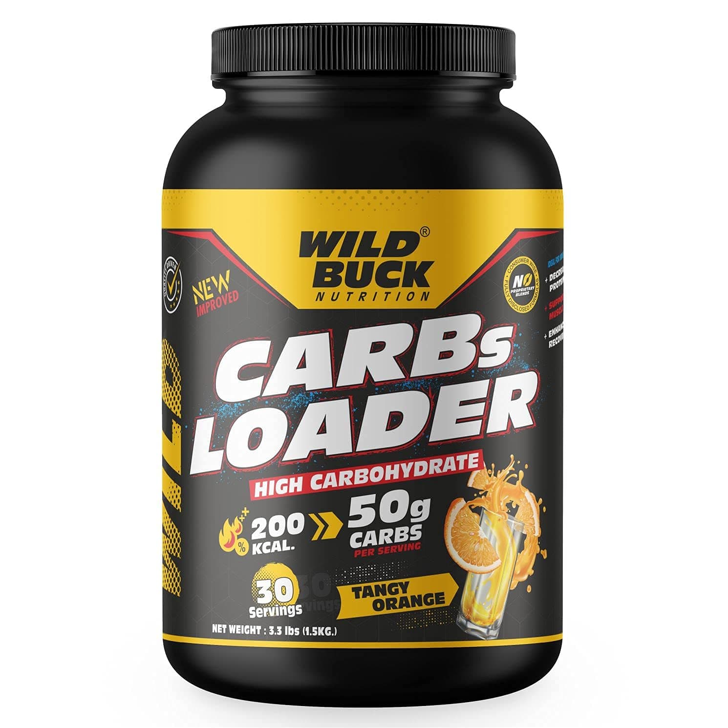 - WILD BUCK Carbs Loader Superfuel | Pure Carbohydrates | Mass and Weight Gain | Intra Workout Carb | Maltodextrin | Carb Supplement for Bodybuilding | High Carb -Tangy Orange - 30 Servings, 1.5 kg