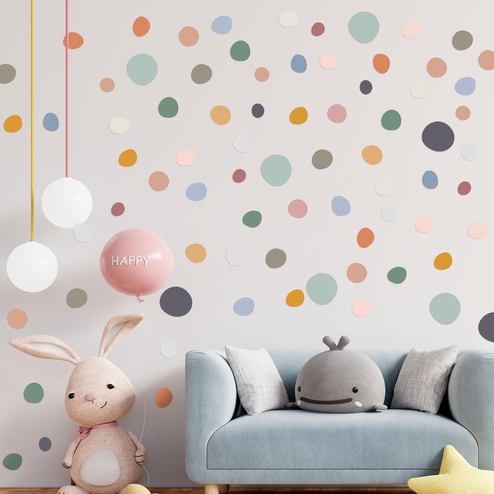 TaoBary 15 Sheet 300 Pcs Irregular Polka Dots Boho Wall Decal Terrazzo Dots Playroom Wall Decals Removable Modern Vinyl Boho Wall Stickers Boho Kids Room Decor Playroom Wallpaper (Bright Color)