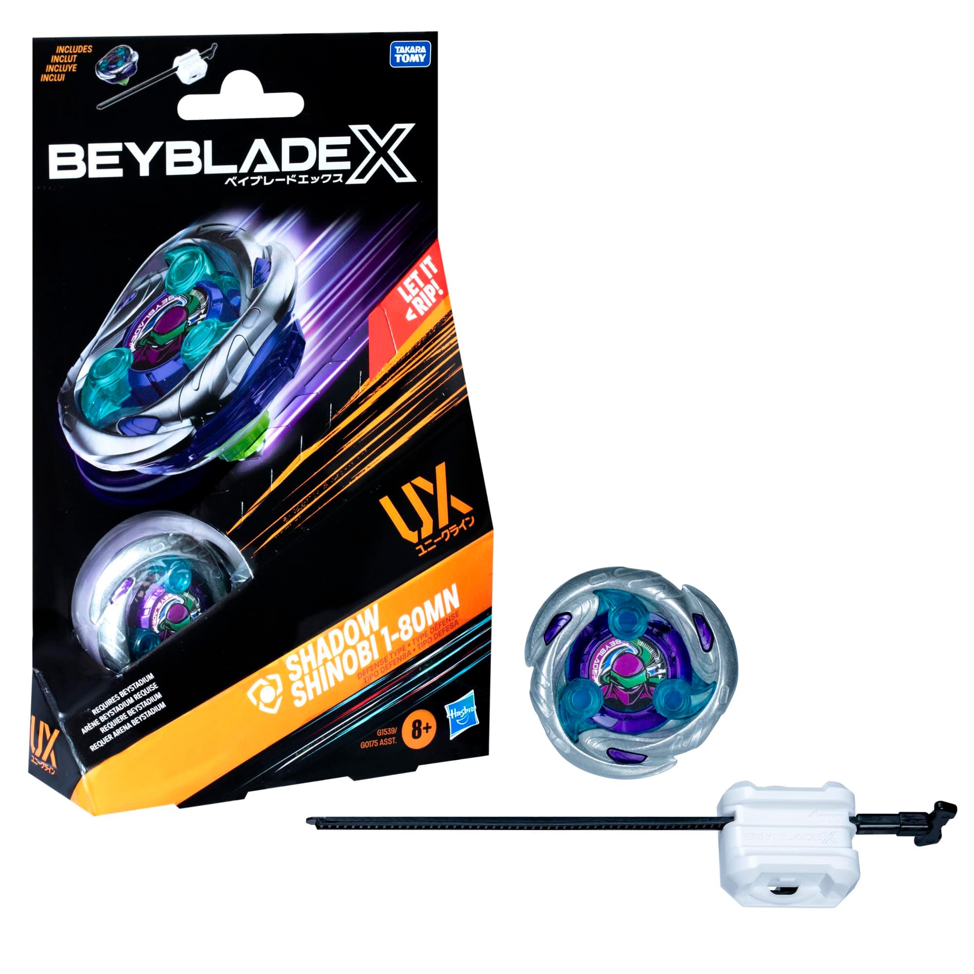 Hasbro Beyblade X Shadow Shinobi 1-80MN UX Starter Pack Spinning Top and Starter Pack