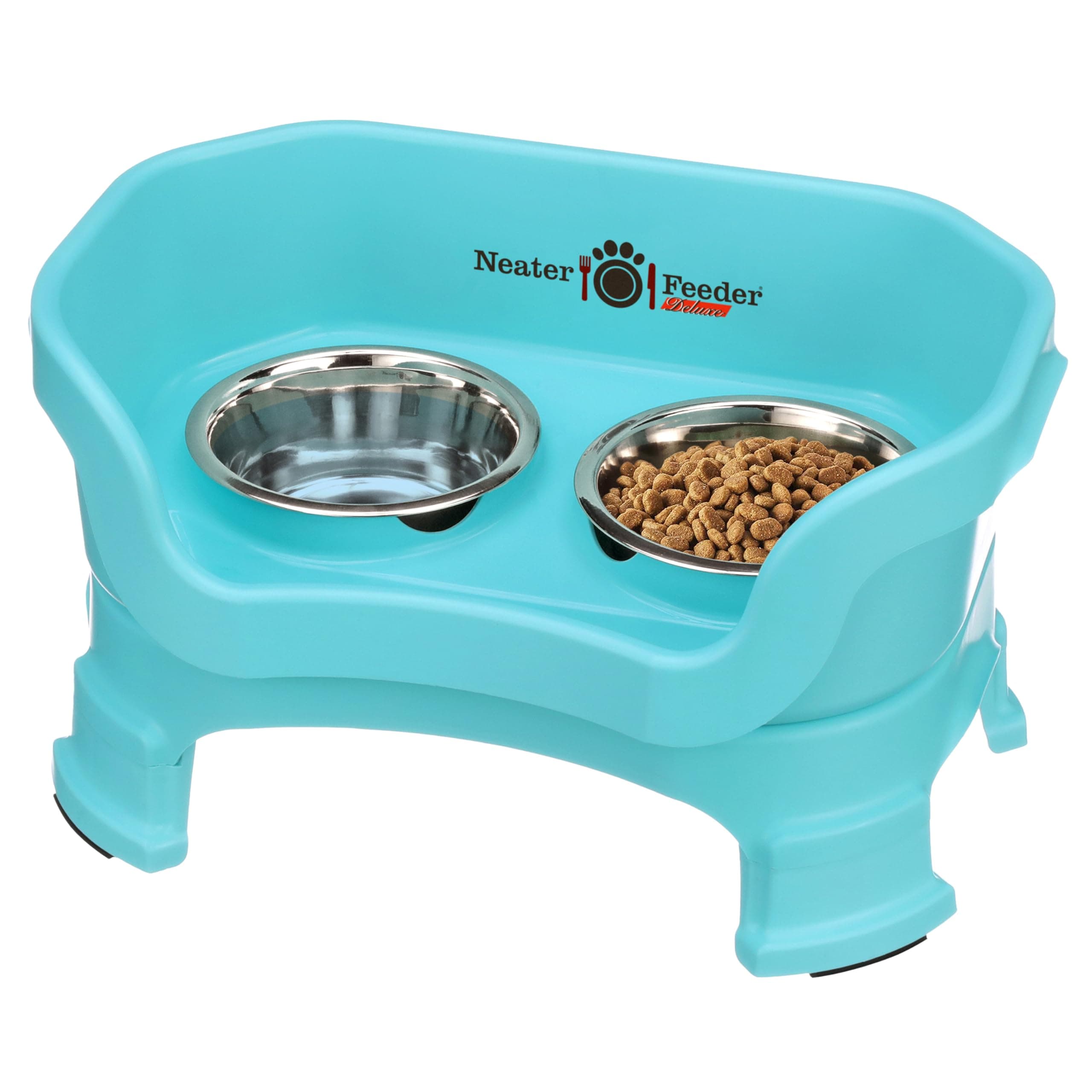 Neater Pet Brands Feeder Deluxe with Leg Extensions (Small, Aquamarine)