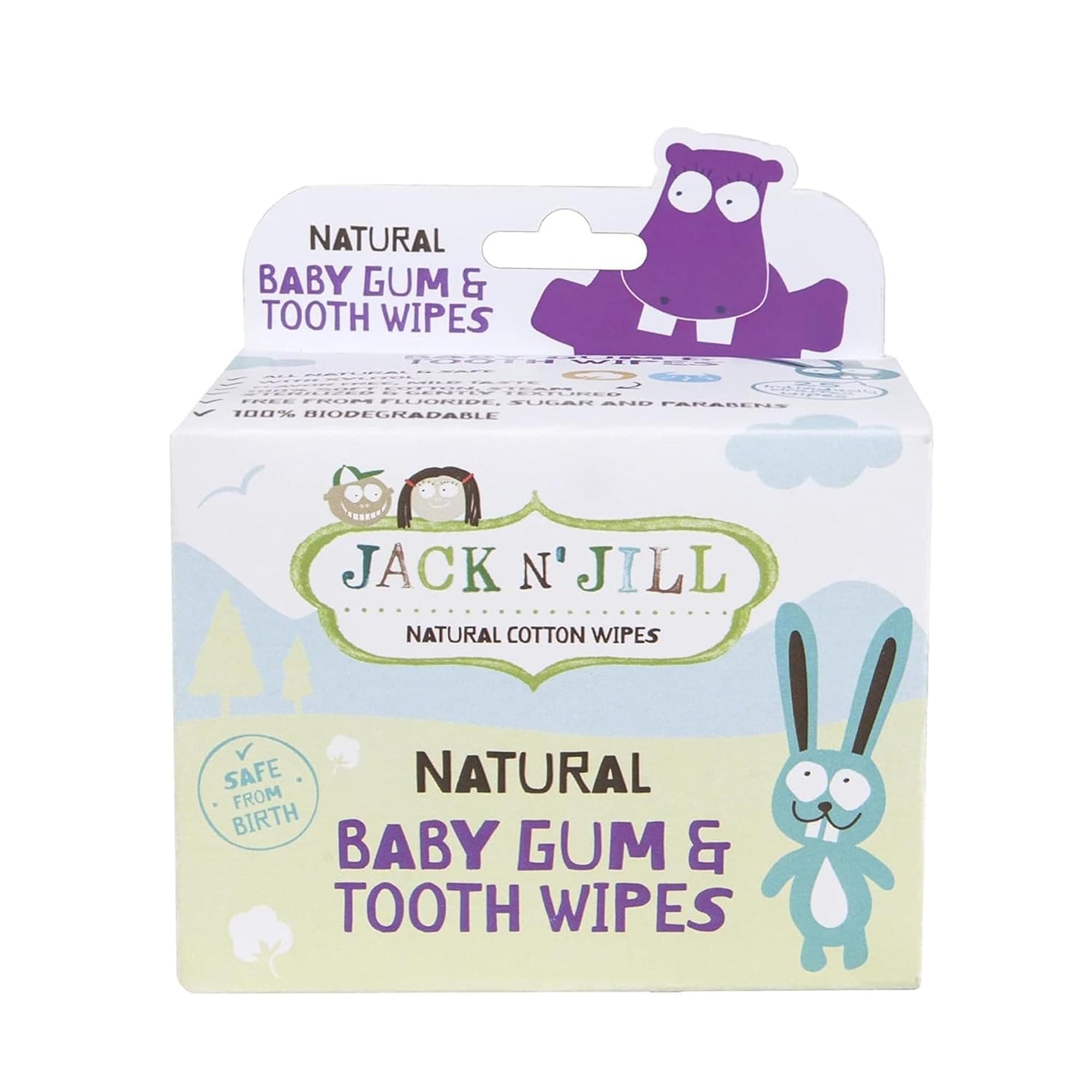 Baby Gum & Tooth Wipes - 1 Count - Natural & Biodegradable - Cleansing - Oral Care (Babies & Children) - Individually Wrapped - Xylitol - 3.5 oz - 11 x 8 cm