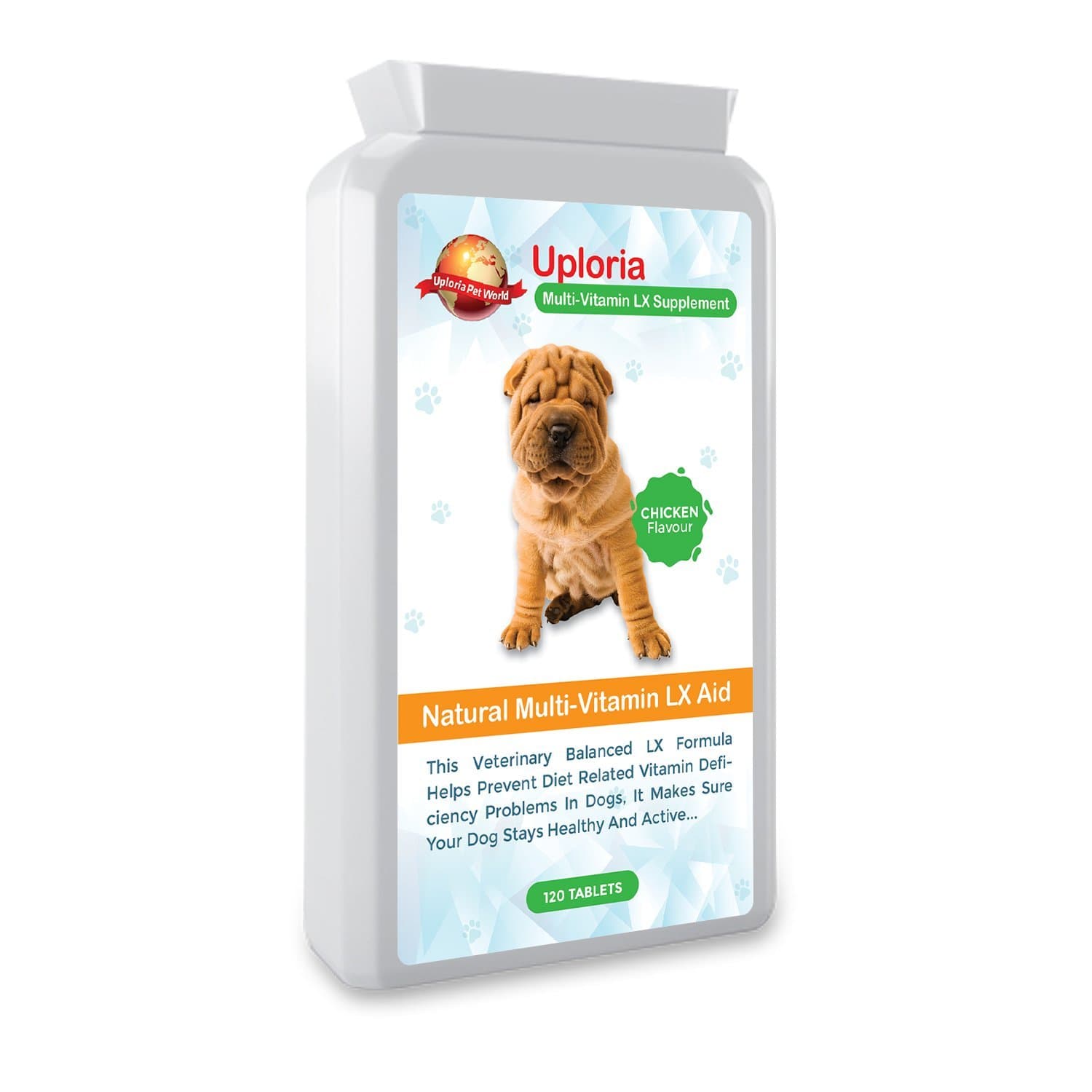 Uploria Pet World120 Dog Vitamins And Supplements With 26 Different Dog Supplements And Essential Nutrients To Enhanced Immune Function Plus Improved Skin And Coat And Increase Energy Levels