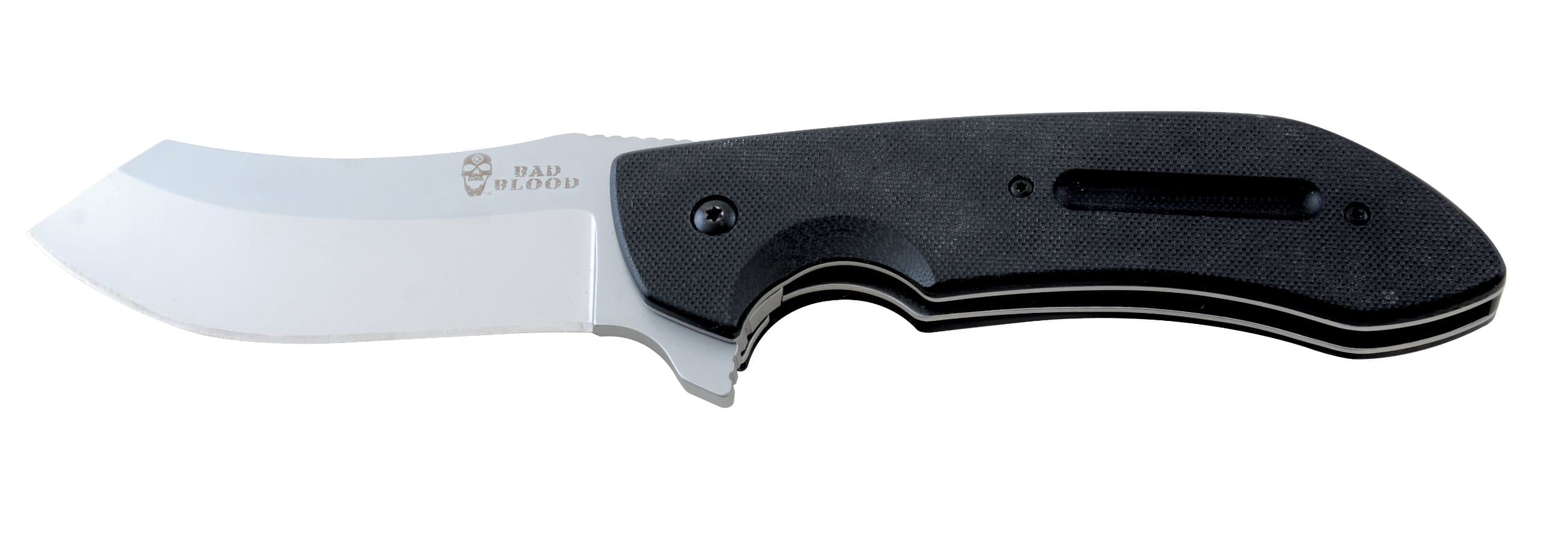 Bad Blood BB0118K Dreadnaught Folder Plain Knife, G10 Handle, Nylon Sheath