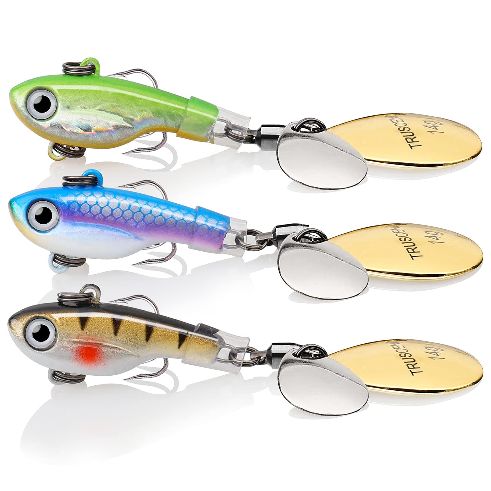 – Swim or Jig Fishing Spinner Baits for Freshwater and Saltwater, Rooster Tail Fishing Lures for Trout Bass Walleye Crappie Salmon Pike, Blade Bait with Copper Blade