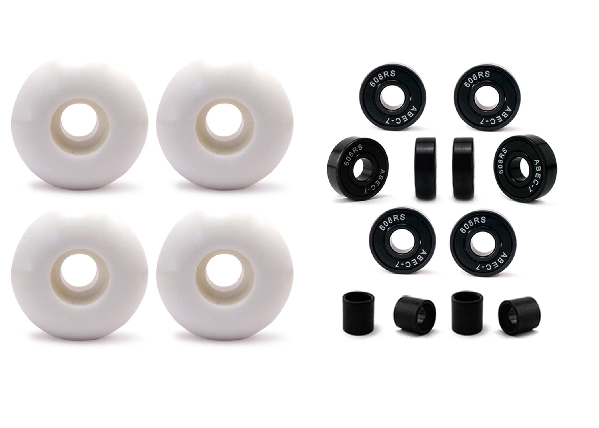 VJ Skateboard Combo 52mm 53mm 54mm Skateboard Wheels, Abec7 Bearings, Spacers