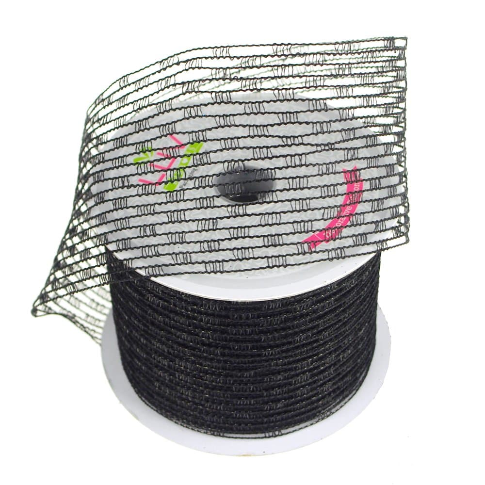 Homeford Stretch Netting Wired Mesh Ribbon, 2-1/2-Inch, Black