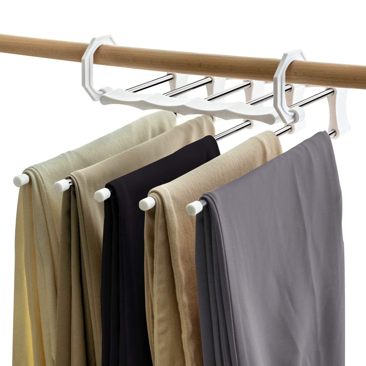 Vitalome Pants Hangers Space Saving Stainless Steel Trousers Hangers S-Shape Clothes Hangers Open Ended Closet Organizer for Pants Jeans Scarf