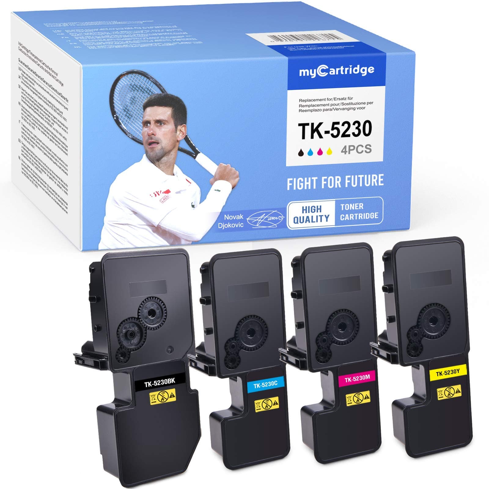 Mycartridge TK-5230 Toner Cartridges Replacement for Kyocera TK-5230 TK 5230 for Ecosys M5521CDN M5521CDW P5021CDN P5021CDW Printer (Black/Cyan/Yellow/Magenta)