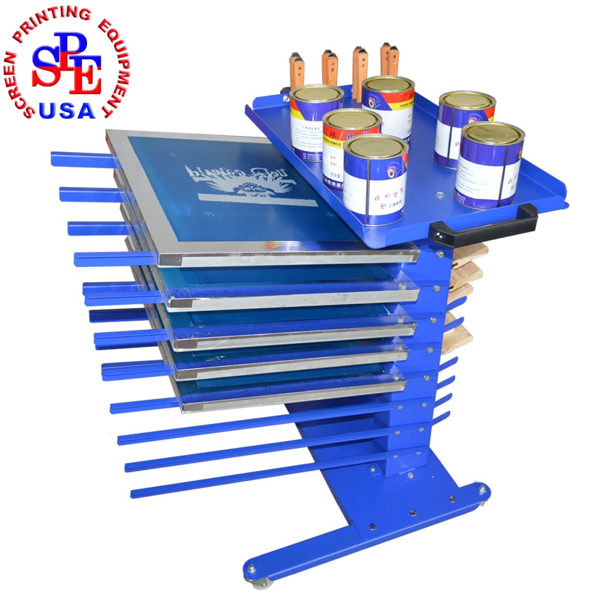 Mobile Type Screen Printing Material Rack Screen Printing Tool Aluminum Frame Rack/Squeegee Rack/Ink Rack/Spatulas Shovel Handle Knife Rack