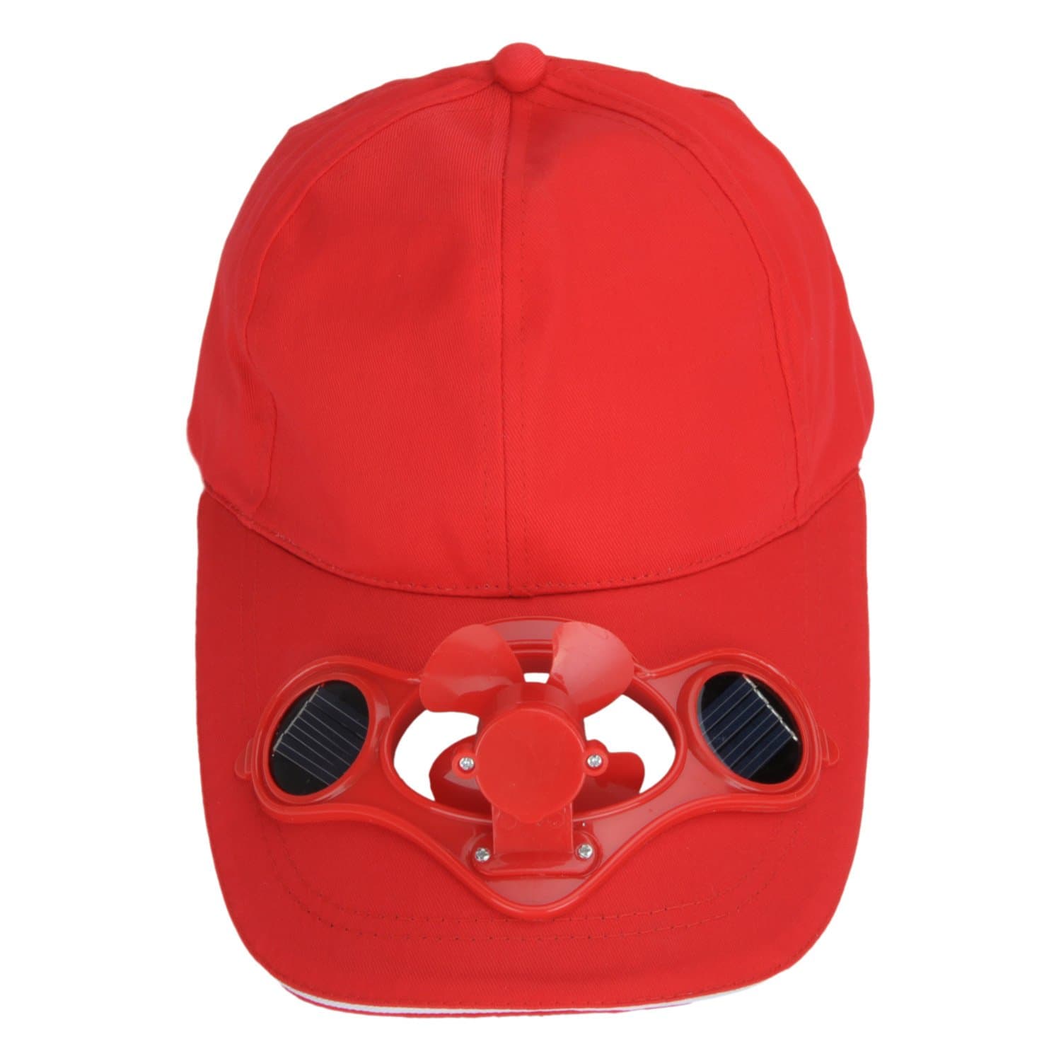 MAKIYO Solar Power Hat Cap Cooling Cool Fan for Golf Baseball Sports (Red)