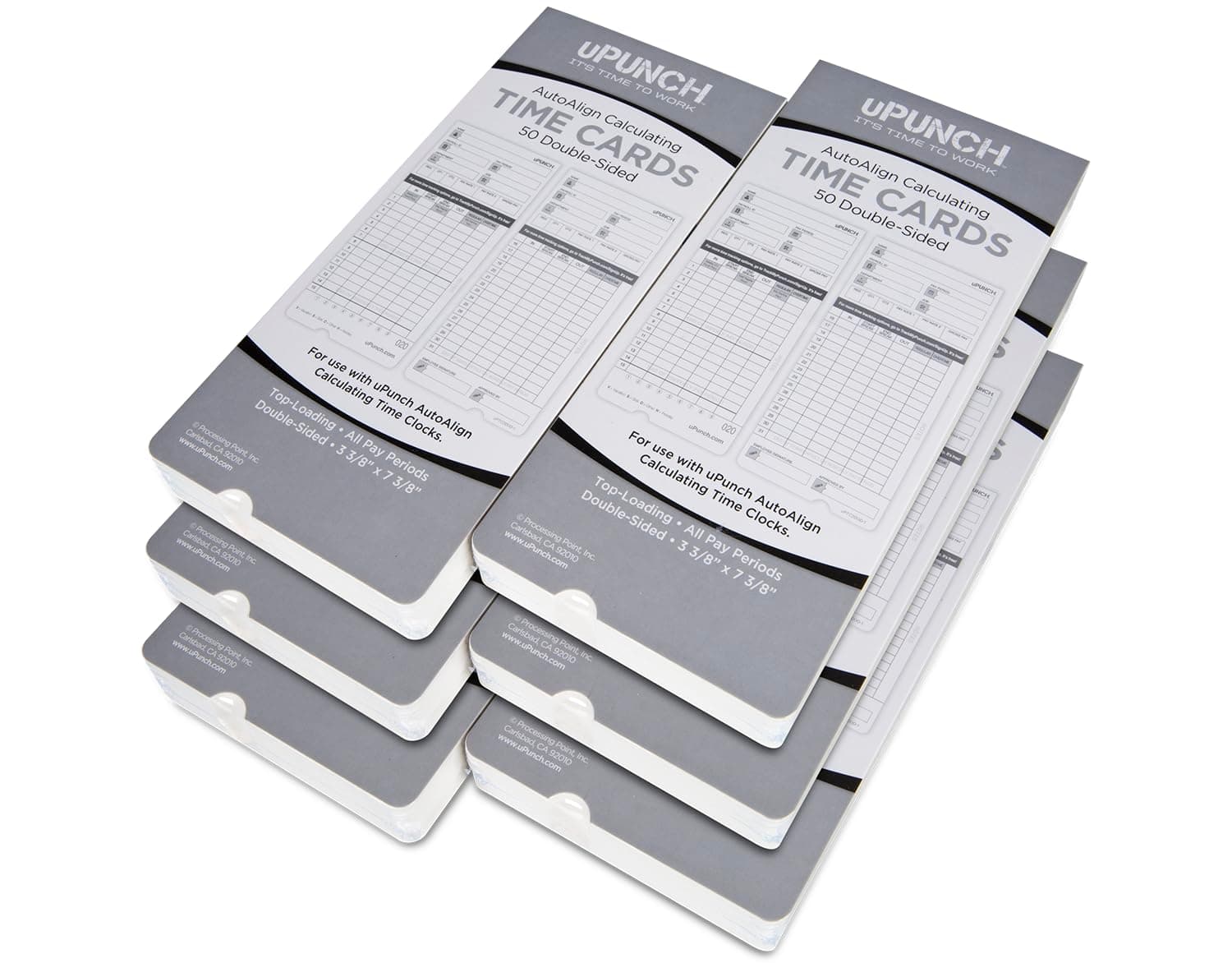 300 uPunch Time Cards for HN4000 AutoAlign Calculating Time Clocks