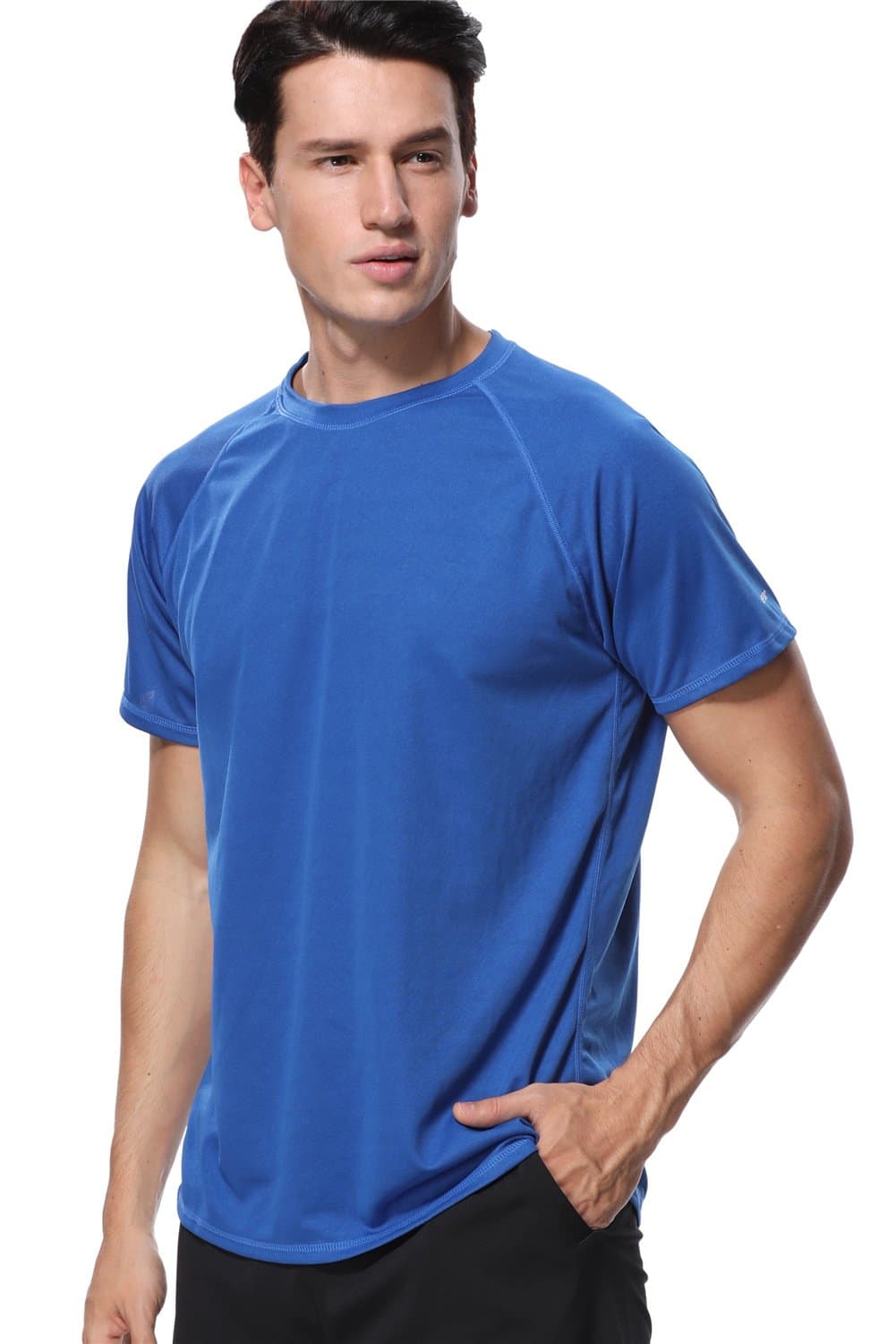 ANFILIA Men Loose Fit Rash Guard Swimwear Sun Protective Swim Shirt UPF 50+ Navy XXL