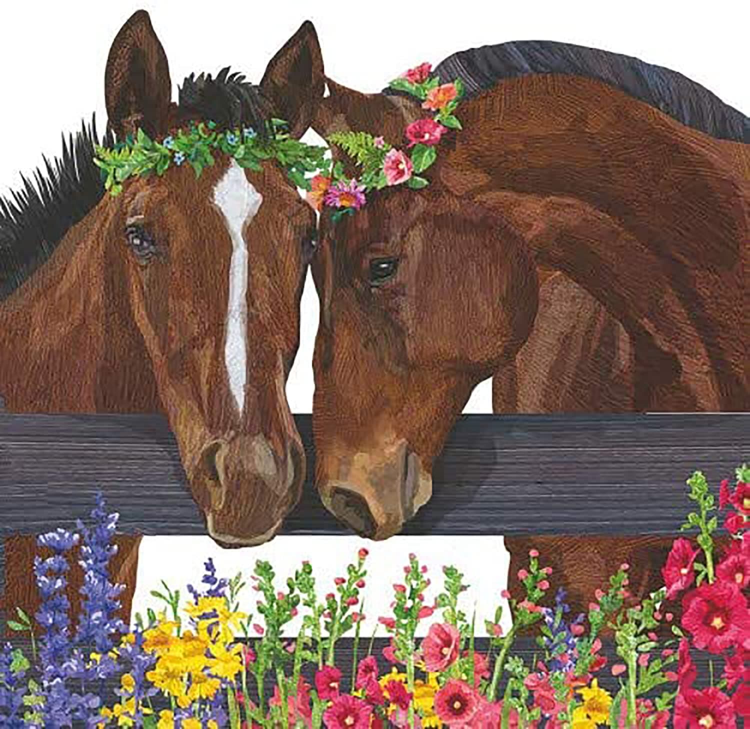 Paperproducts Design Sonny & Cher Horses Beverage Napkin, 5" x 5"