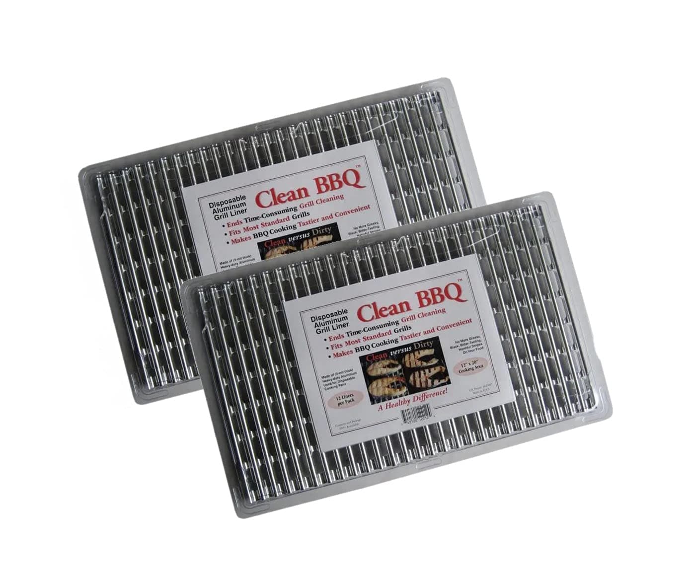 Disposable Aluminum Grill Liners Set of 24 Sheets of Grill Toppers