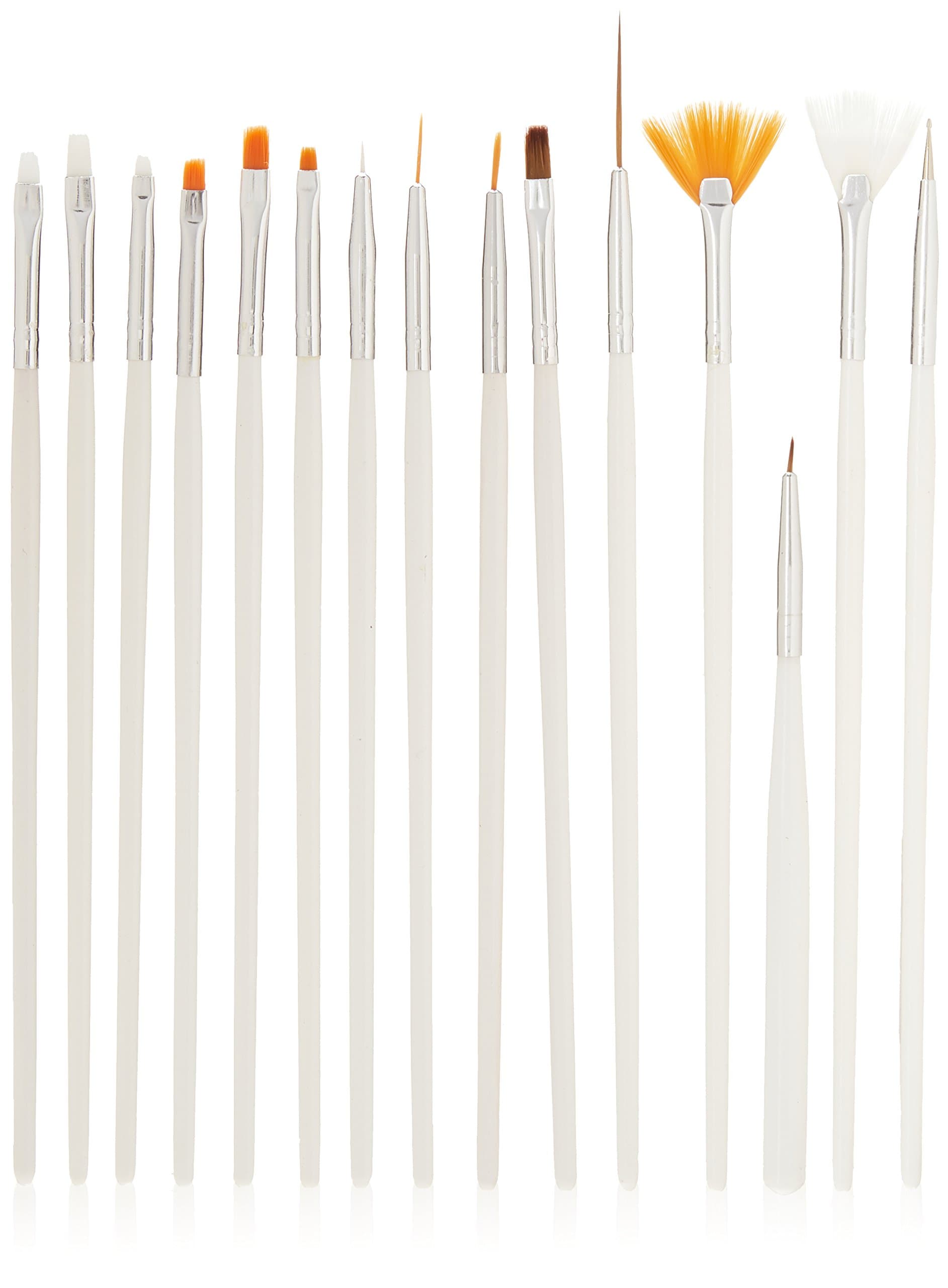Ostart 15 Pcs Nail Art Tool Manicure Pedicure Paint Pen Brush Set Kit - White