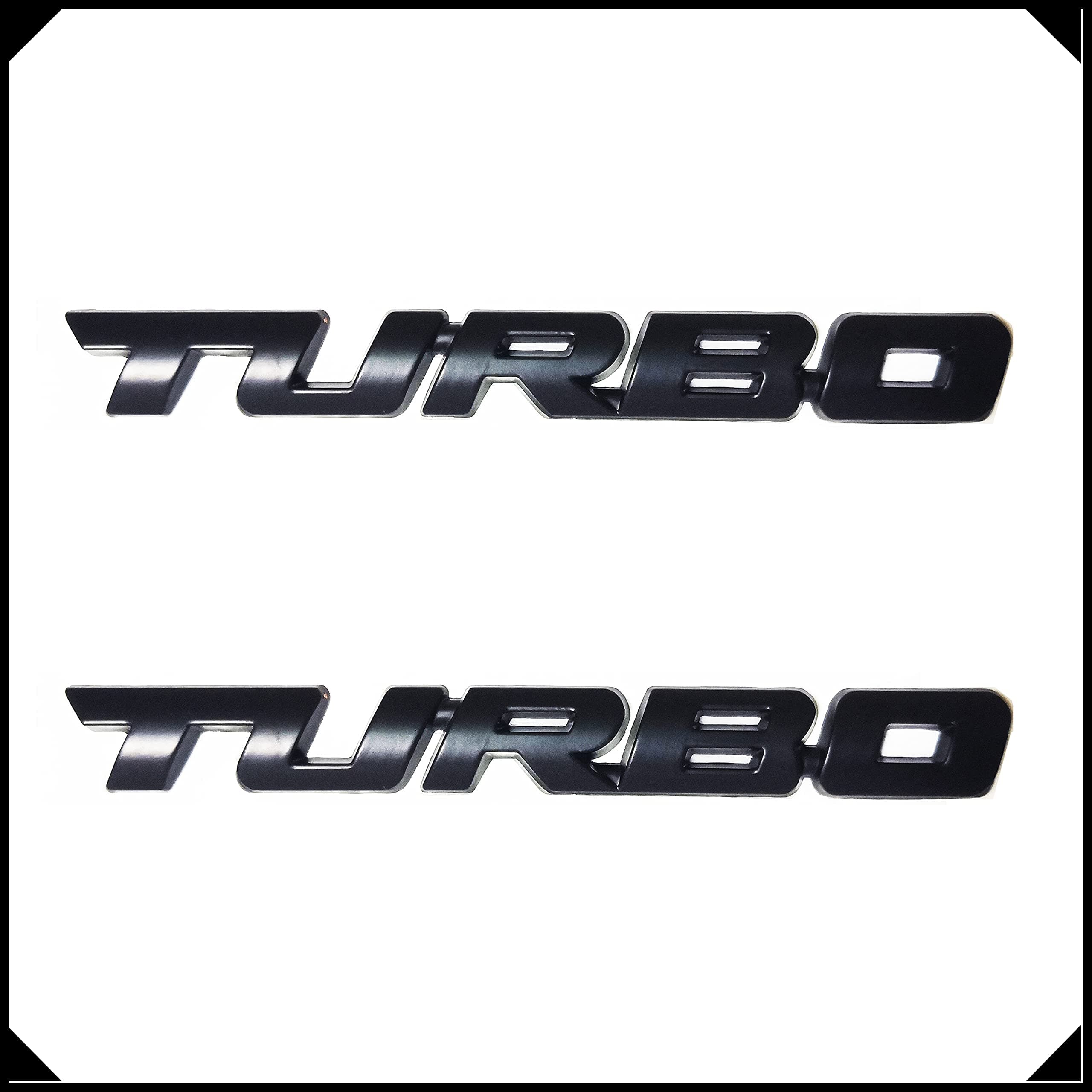 Turbo Emblem Diver Side 3D Turbo Badge Compatible with Universal Car and Truck Black 2 Pieces Metal