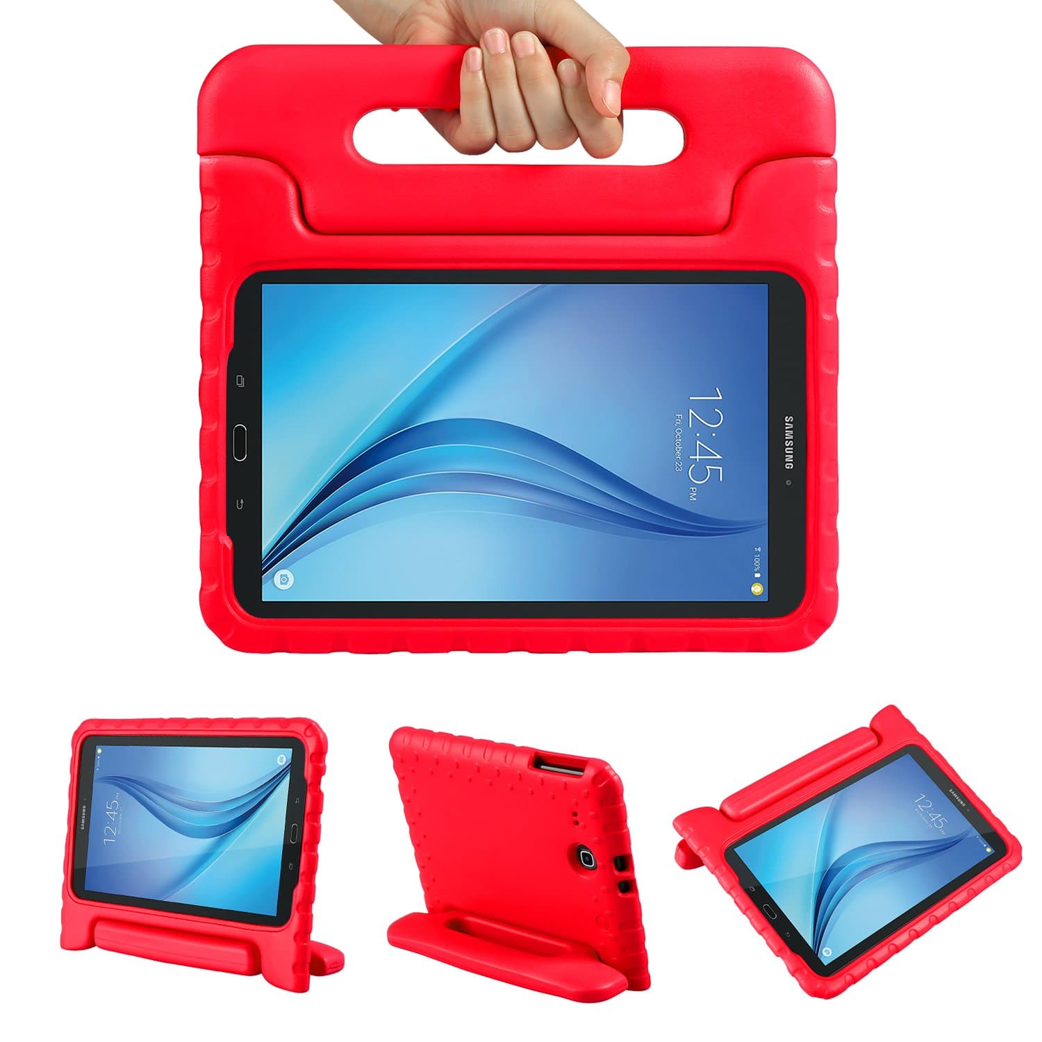 Color Our Life Samsung Galaxy Tab E 9.6 Kiddie Case-Shock Proof Light Weight Convertible Handle Stand Cover for Samsung Galaxy Tab E 9.6 Inch Tablet (Red)