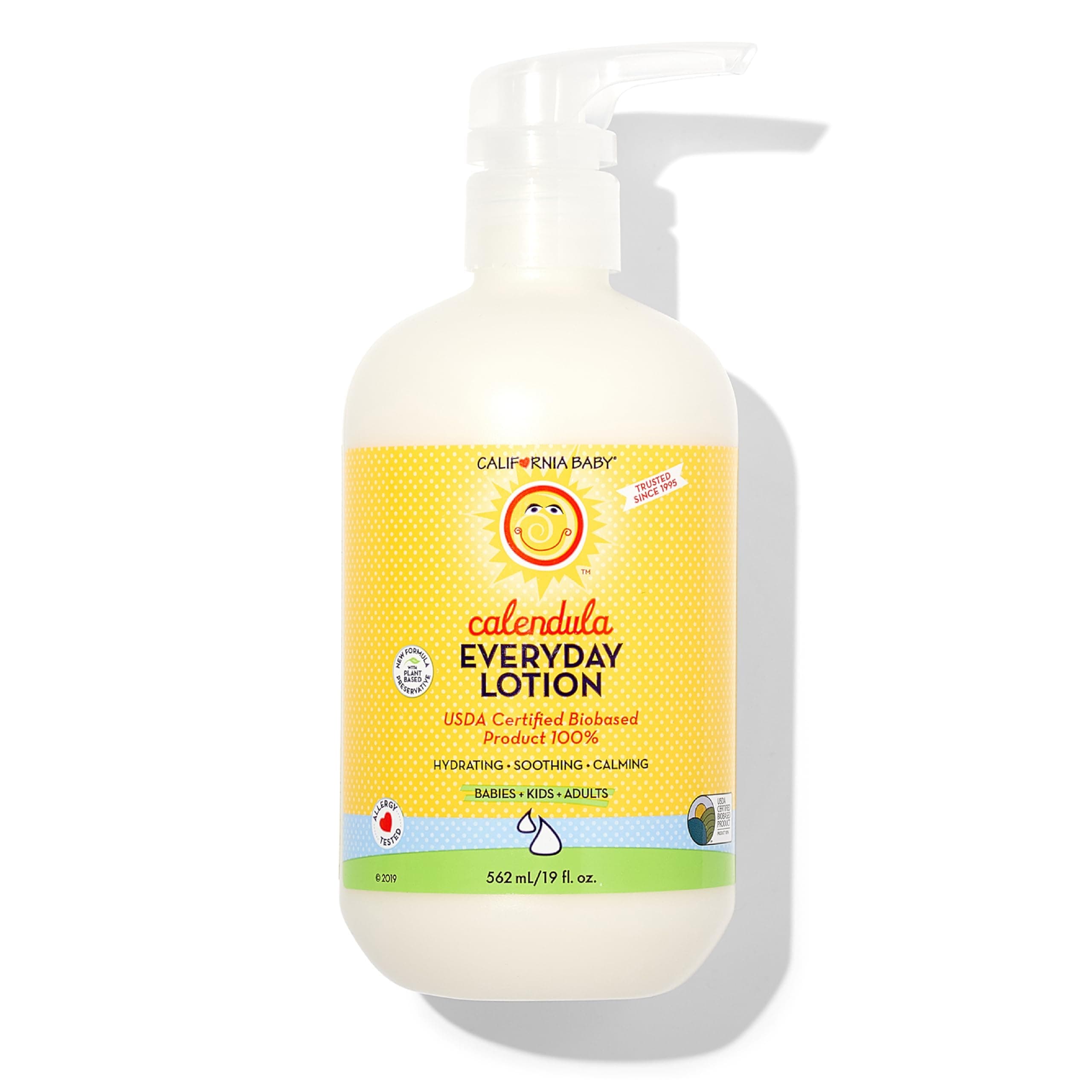 (Calendula - 562ml) - California Baby Calendula Everyday Lotion (562mls) 100% Plant-Based (excludes Water) Moisturiser for Dry, Sensitive Skin Post Bath and Nappy Changing...