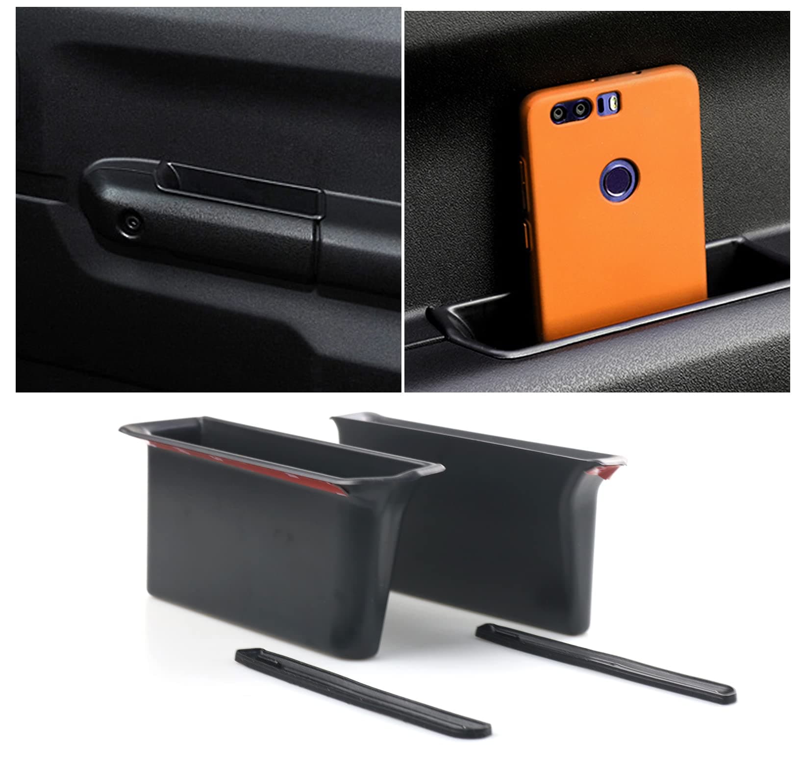 CDEFG Compatible with Suzuki Jimny JB74 JB64 Car Storage Box, Door Side Organiser Tray Phone Container Insert Door Handle Pocket Accessories