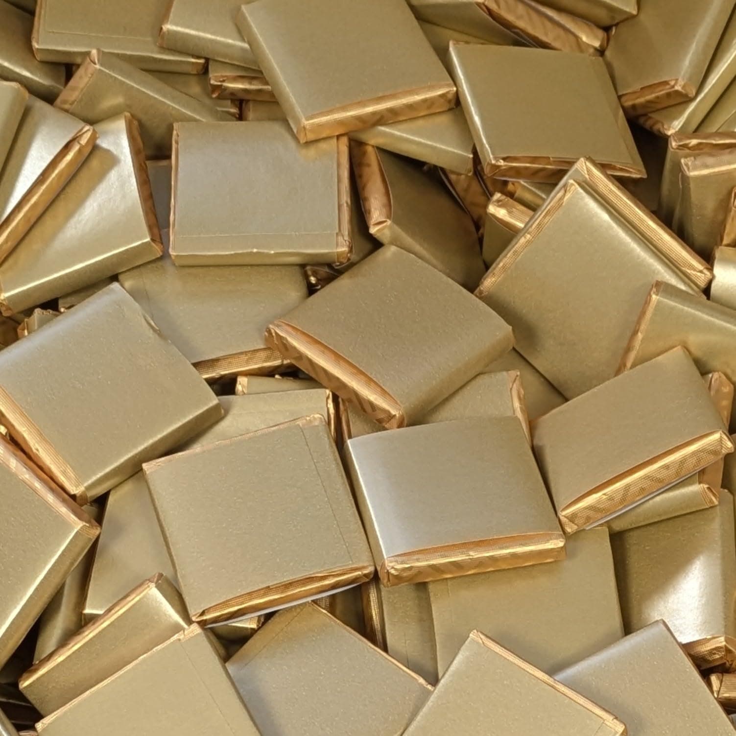 Milk Chocolate Neapolitans Plain Blank Foil Wrapped Event Party Favour Sweets (25, Gold Foil)