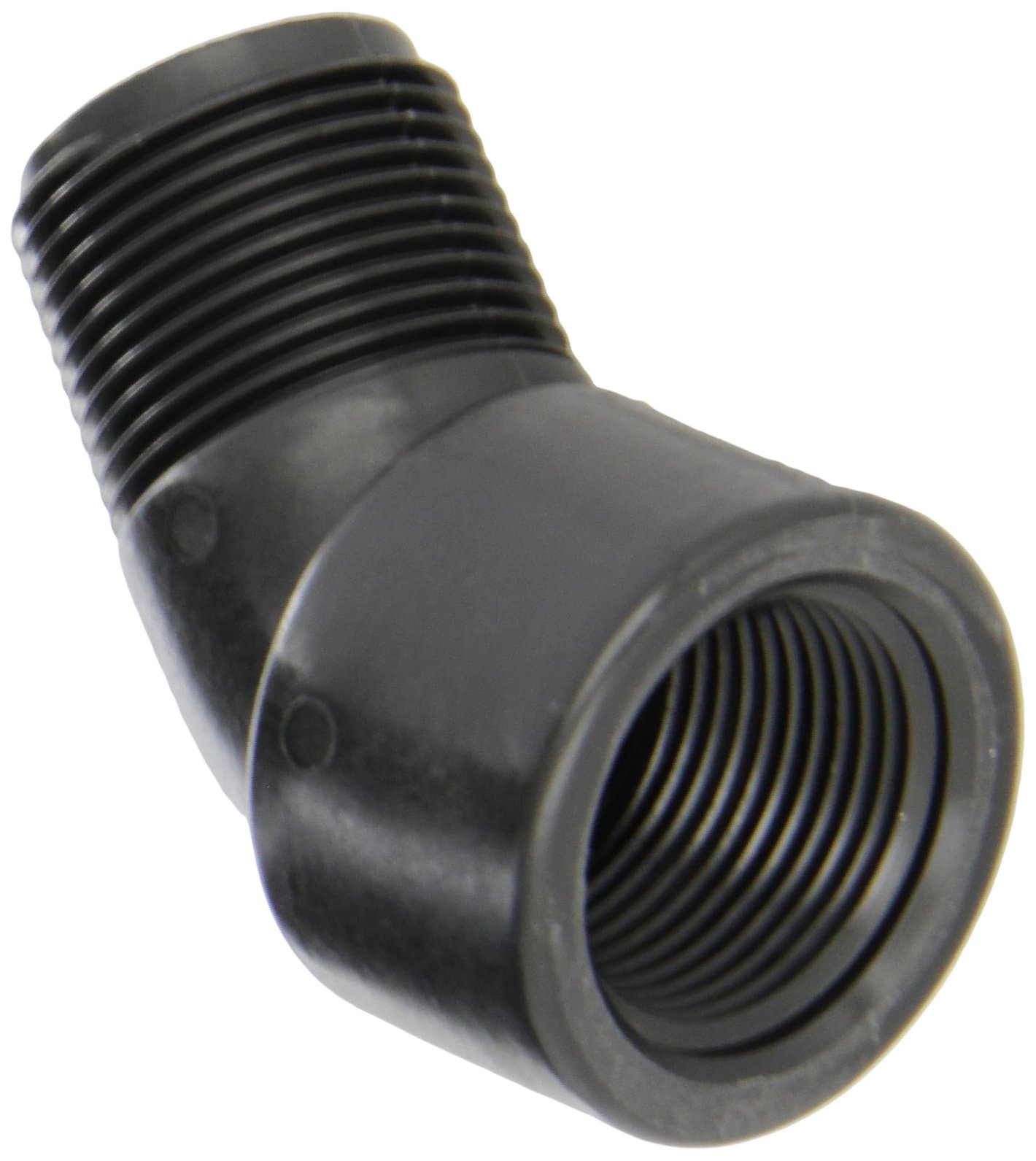 Banjo SL100-45 Polypropylene Pipe Fitting, 45 Degree Street Elbow, Schedule 80, 1" NPT Female x NPT Male