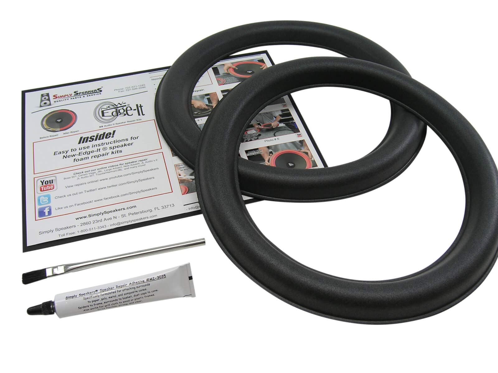 Speaker Foam Repair Kit Compatible with 12 inch JL Audio 12W6v2-D4, FSK-12JLv2 (Pair)