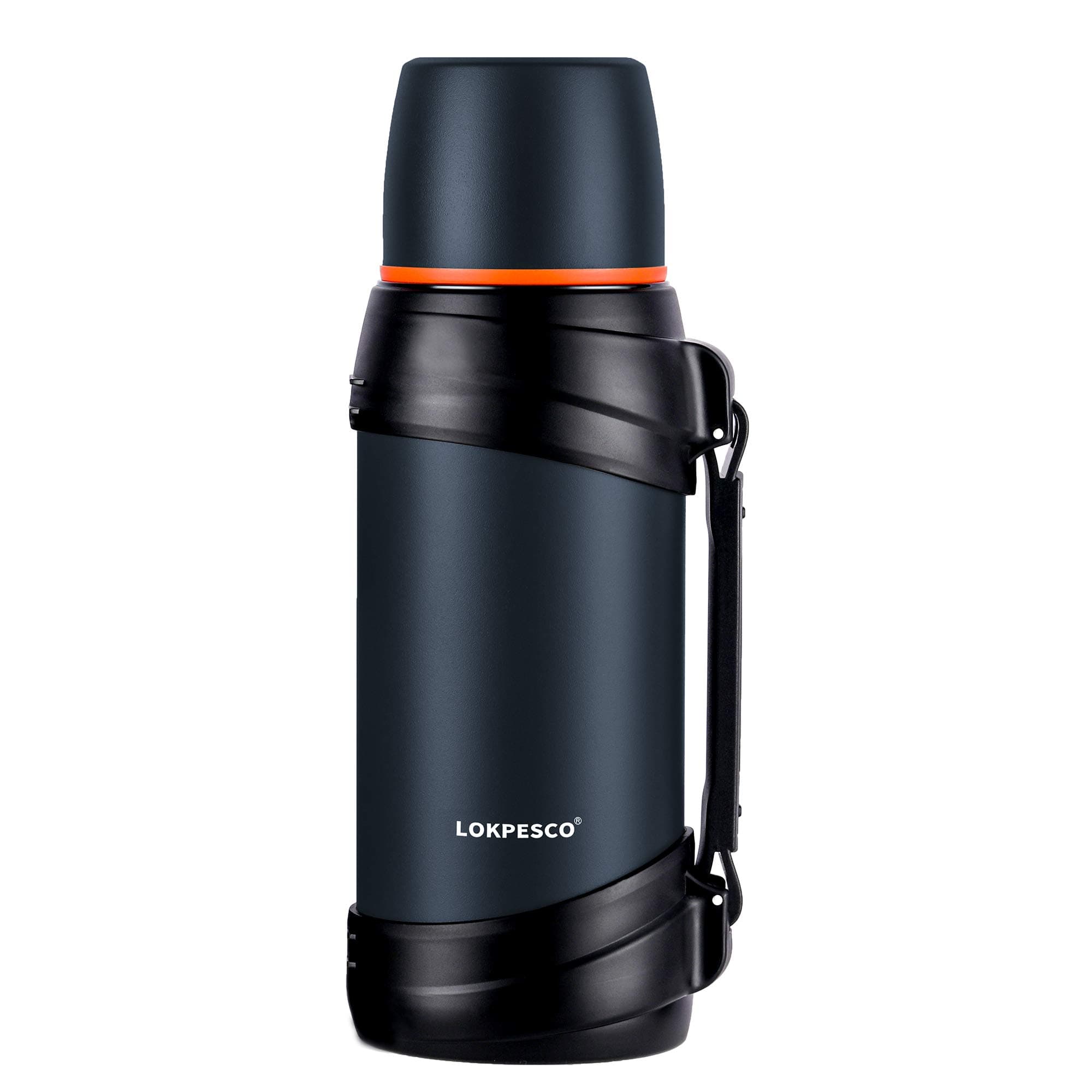 Travel Flasks for Hot and Cold Drinks 2L/70oz, Stainless Steel Vacuum Insulated Flask, Thermal Carafe Flask, Hot Water Bottles with Drinking Mug for Hiking/Camping and More (Navy, 2L)