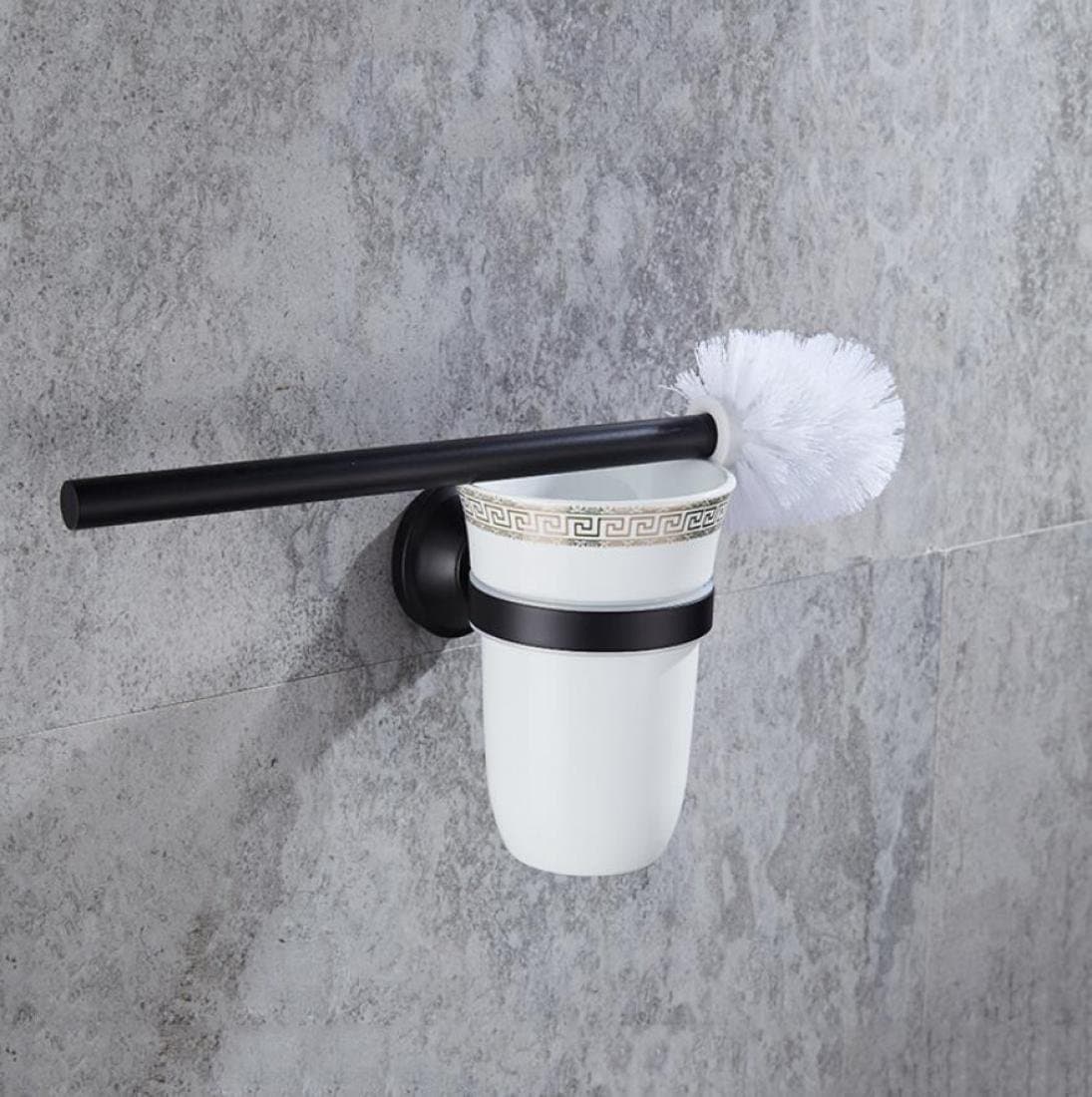 The New stainless steel Toilet Brush and Holder black Vintage Bathroom Accessories Wall-Mounted toilet bowl cleaner Scrubbing Wand and cup Holder for Bathroom Storage
