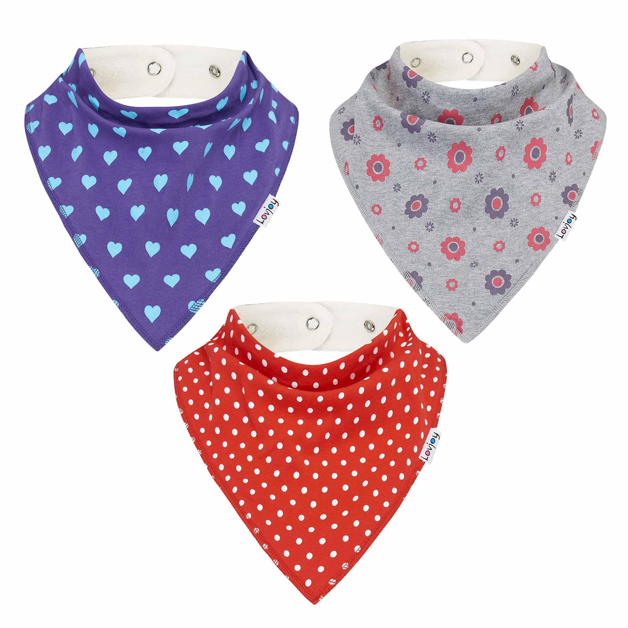 Lovjoy Large Bandana Bibs for Children 4+ Years/Special Needs Bibs/Suitable for Children, Teens and Adults/Adjustable Neck Size