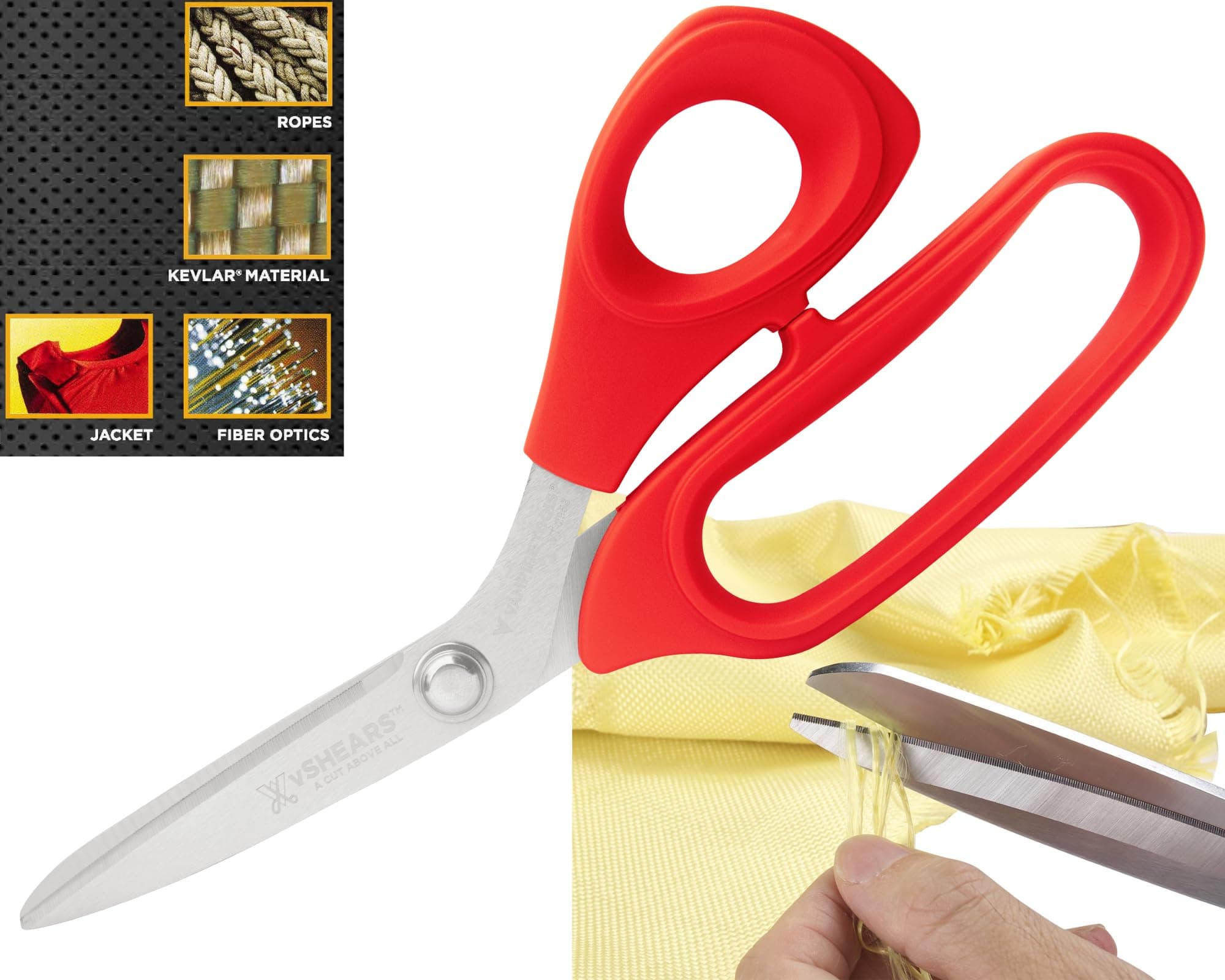 Vampire Tools VamPLIERS! Best Scissors 8" Fiber Optic Kevlar Shears, Carbon Fiber, Dyneema, Glass Fiber, Vectran Shears